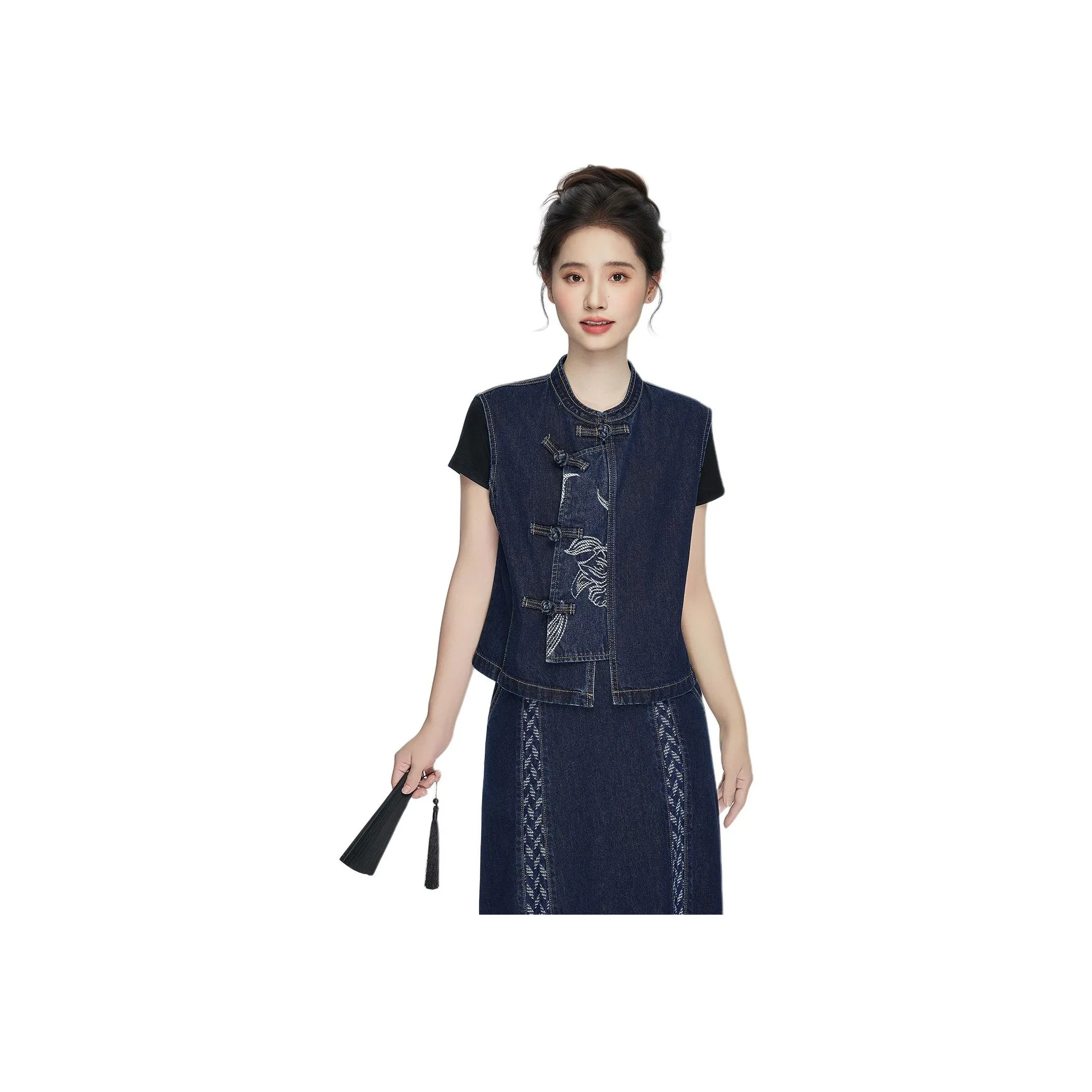 XINGHEHANGE Fashion Comfortable Sleeveless Vest Elegance Versatile Skirt Set Women's