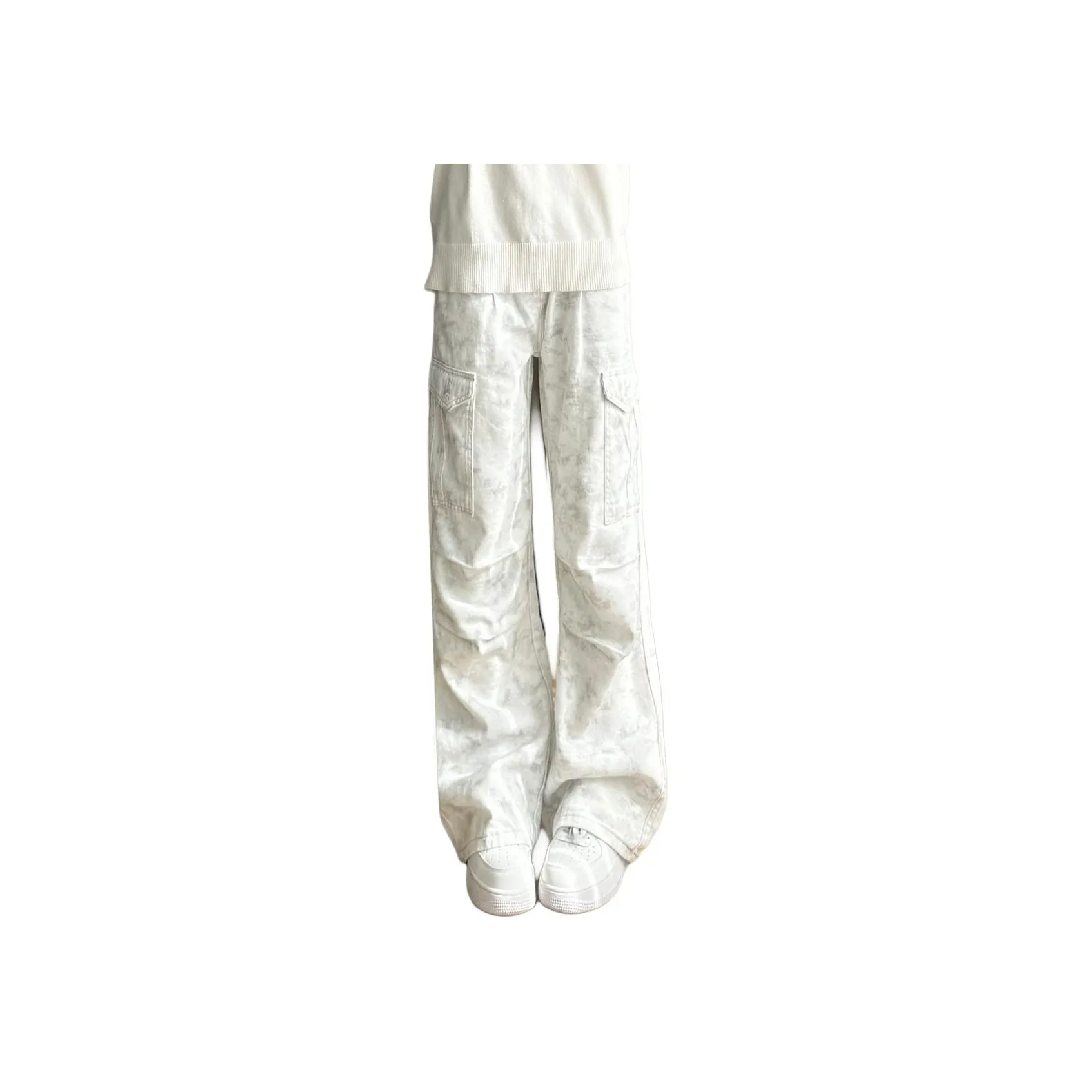 MORii Dirty Белый Унисекс Джинсы