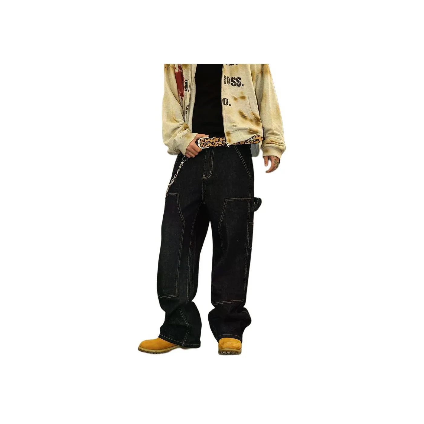 SOUTHTEENAGER Темно-синий синий мужской джинсы