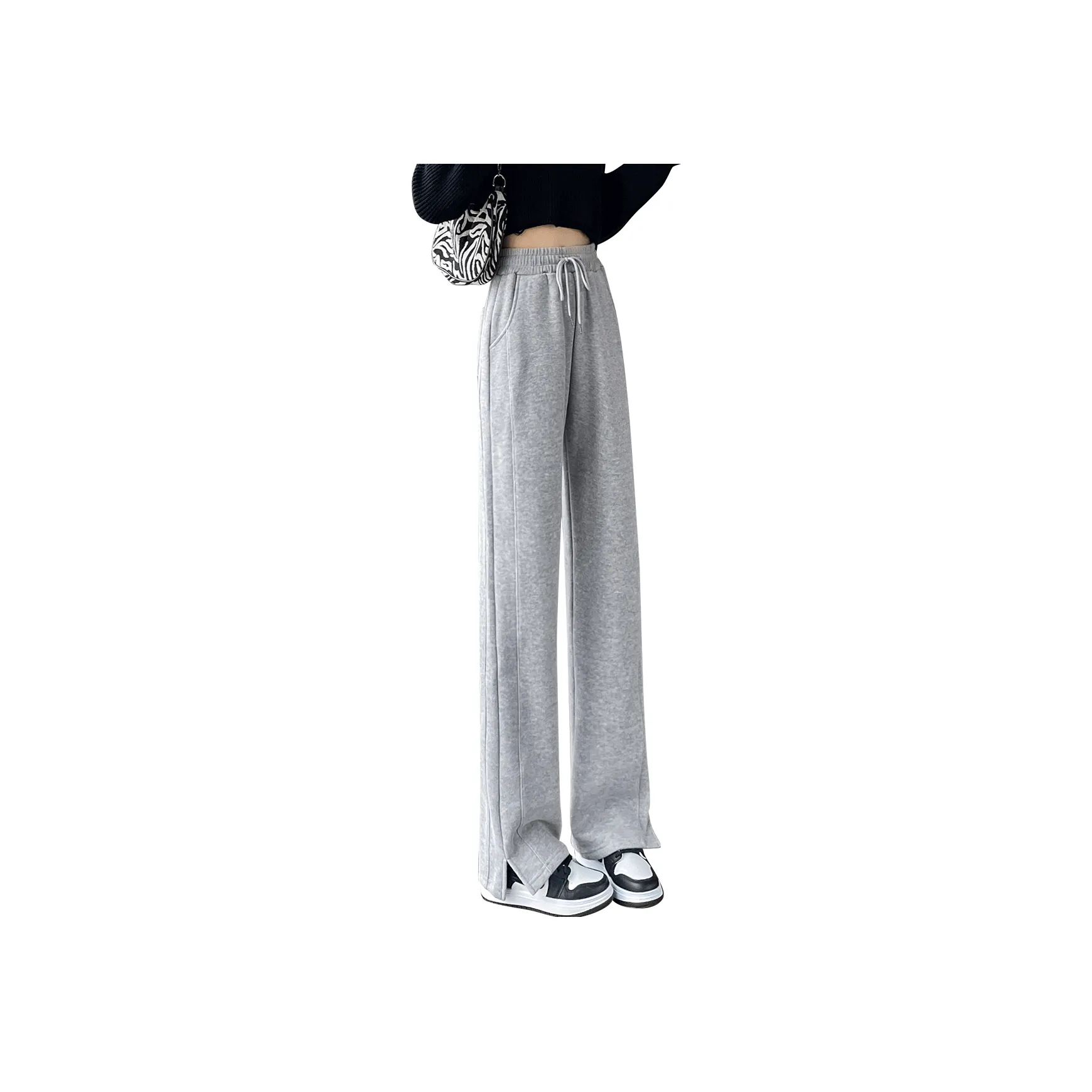 Yench'a Casual Pants Women's Light Gray