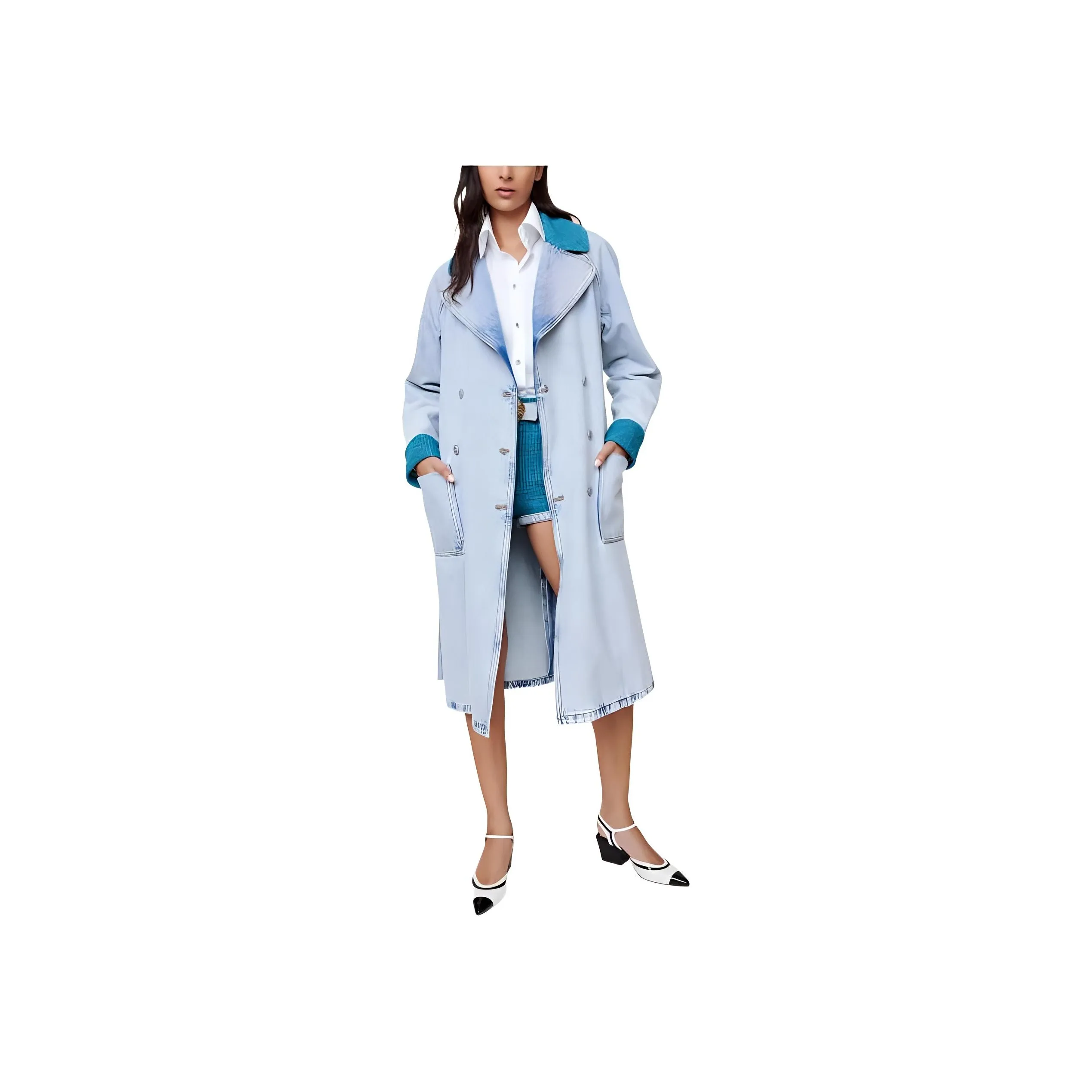 CHANEL Coats Women's Blue