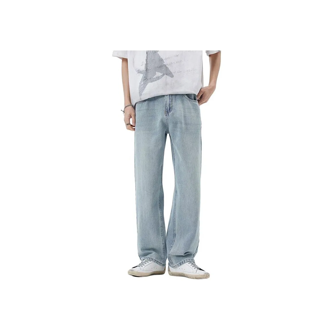 HIPHOPPUNKS Светло-синие мужские джинсы