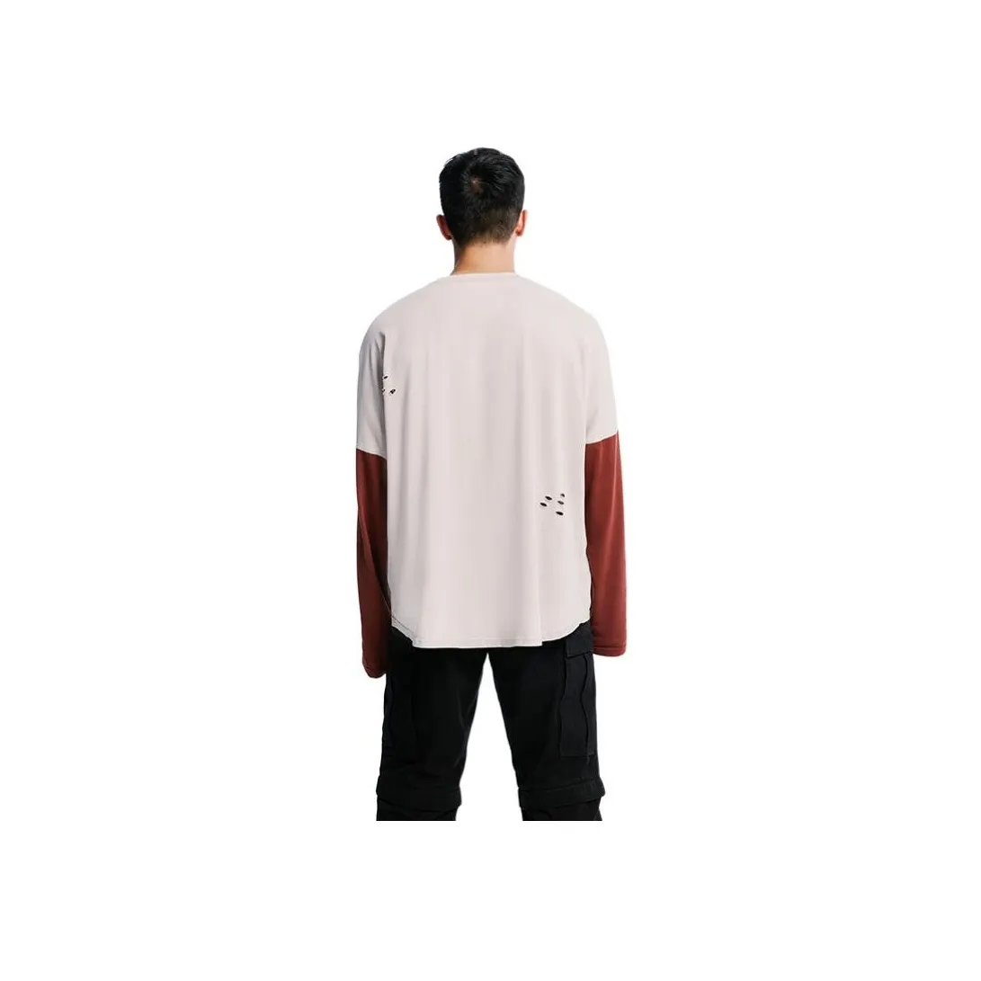 Abigthanks Long Sleeved T Shirt Unisex Gray Red