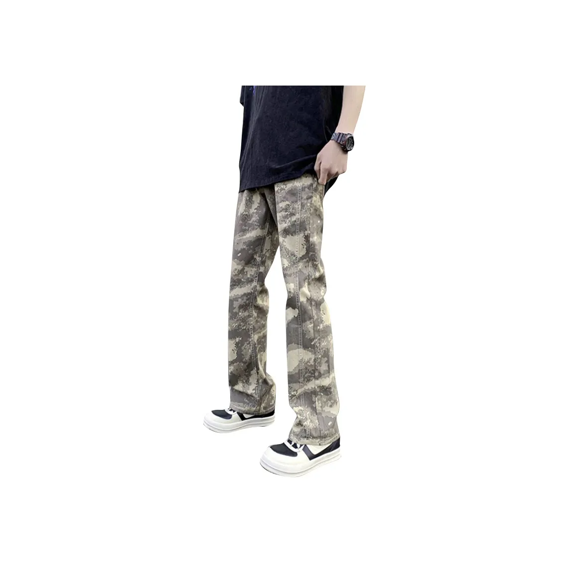 FONDLOOK Jeans Unisex Desert Camouflage