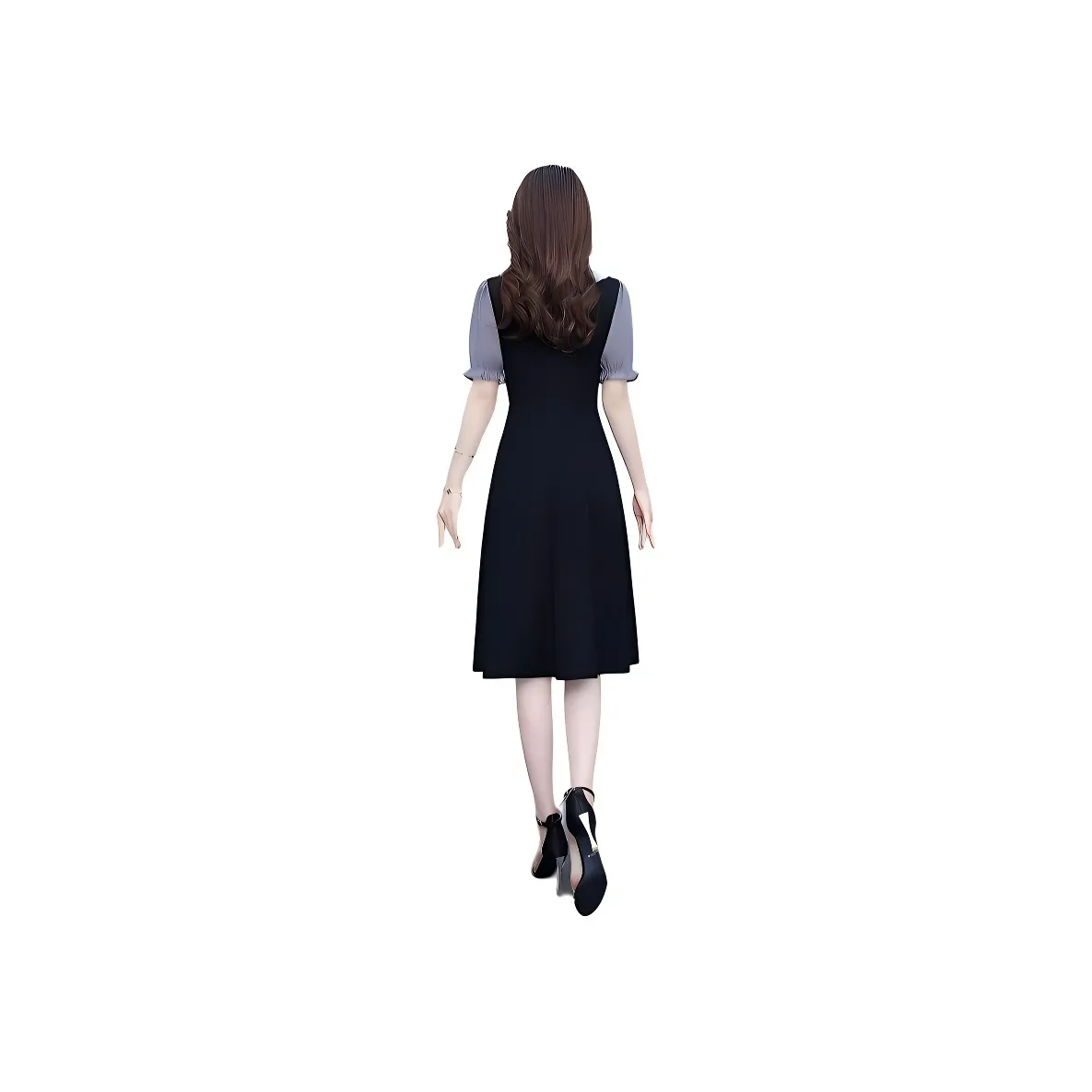 Flowers In Water Short Sleeved Dress Women's