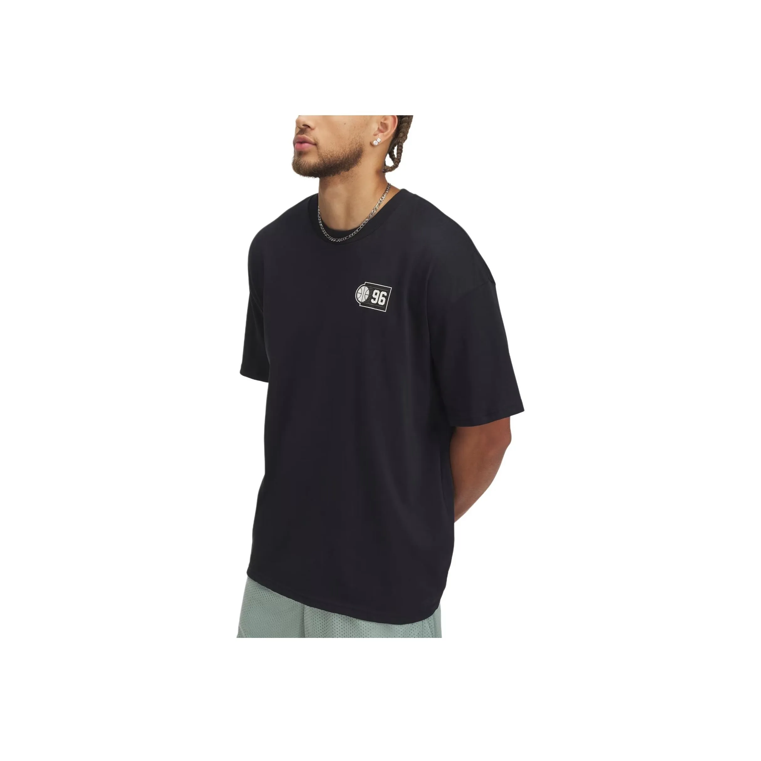Under Armour Heavyweight Hoops Courtside Short Sleeve T Shirt Men's Black/Stone Color