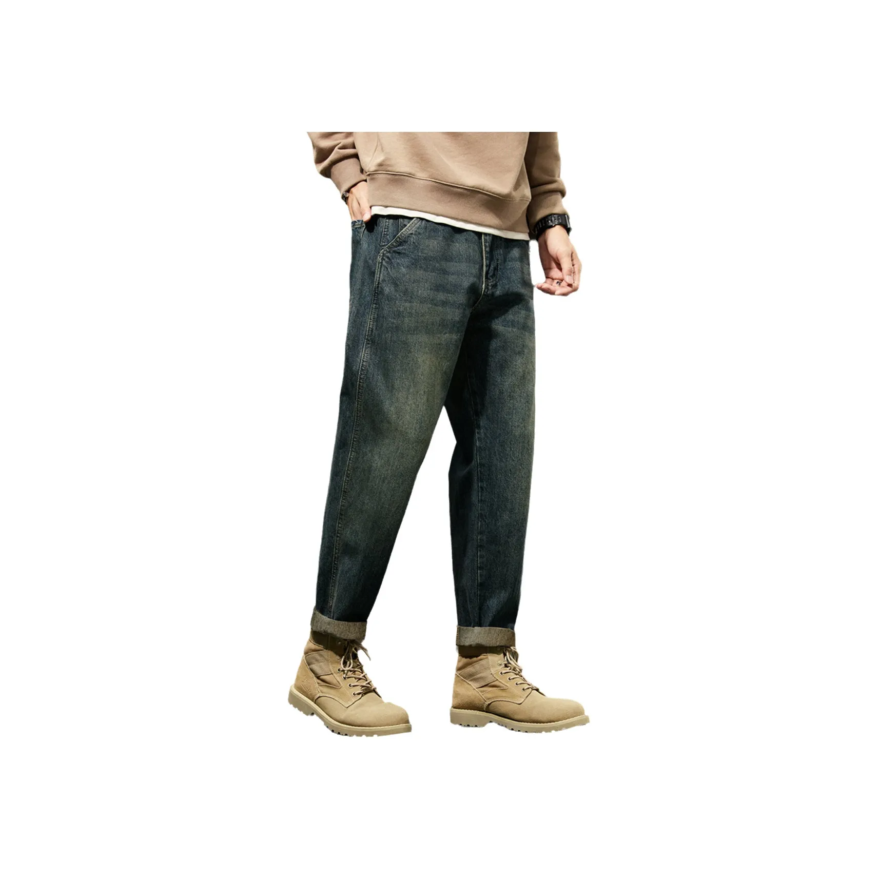 Tonlion Джинсы Мужские Темно-Джинсовый Синий