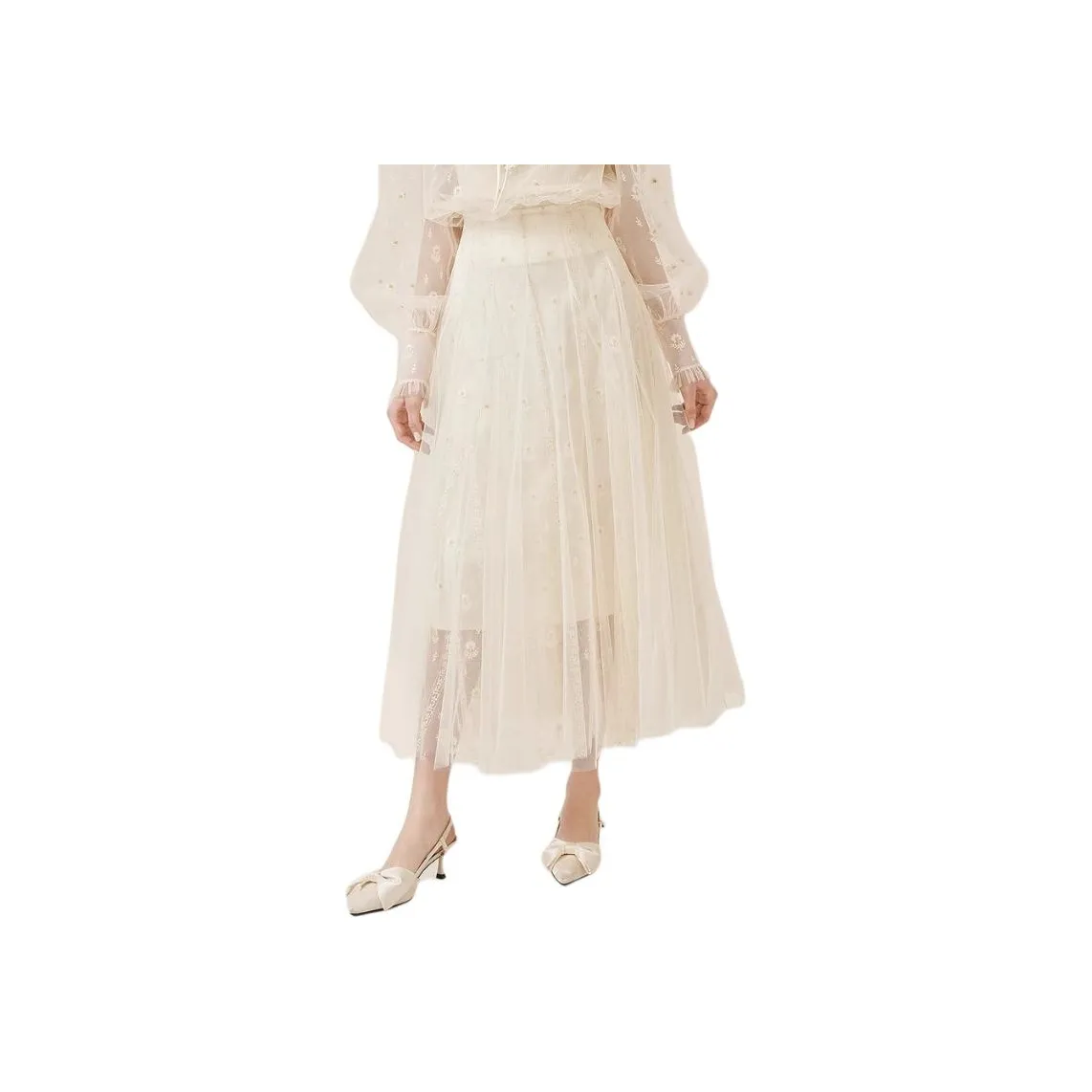 JORYAweekend Повседневный Длинный Юбка Женские Шампанское