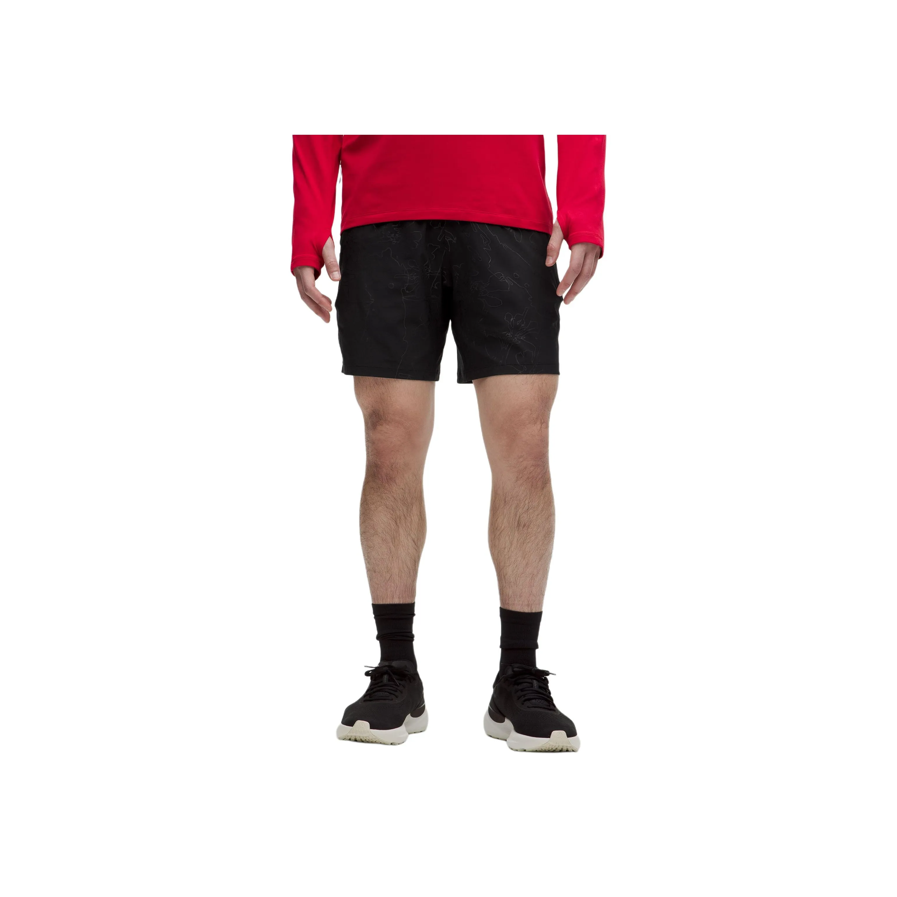 lululemon Pace Breaker FW24 Спортивные шорты 7' Мужской Год Змеи Тисненый Черный