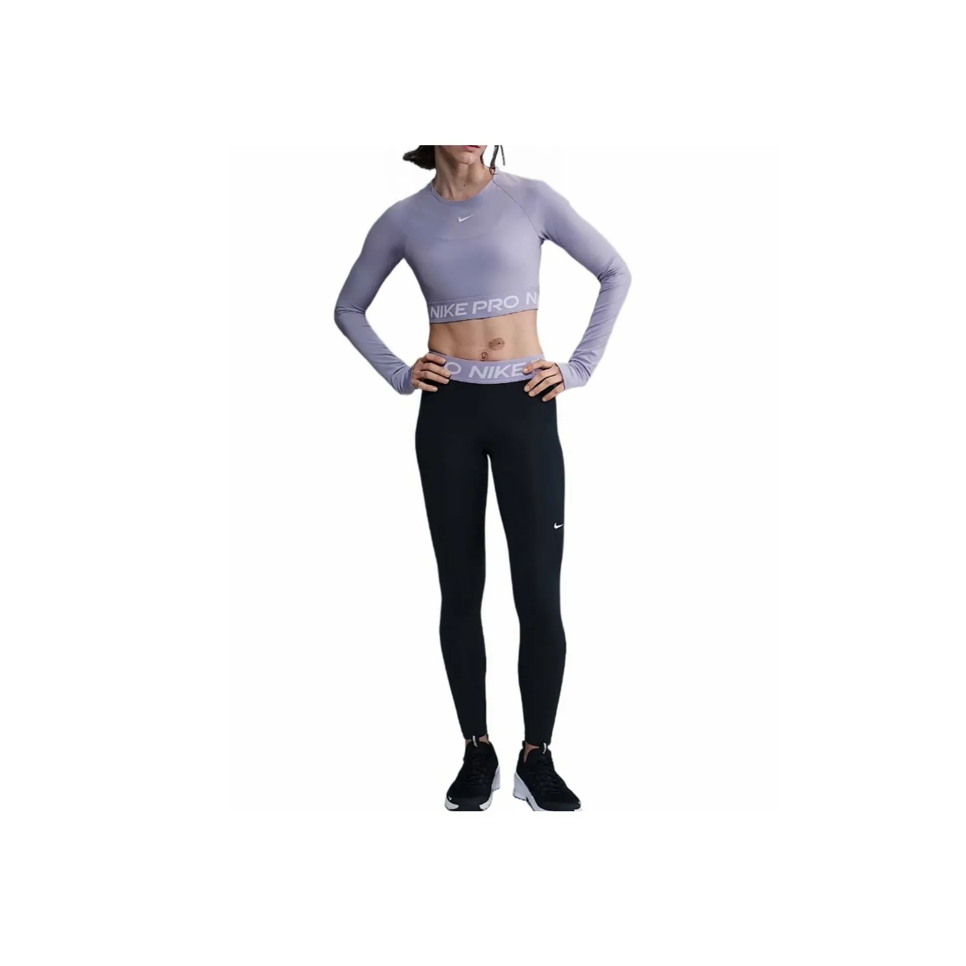 Nike Pro Women's Dri FIT Cropped Long Sleeve Top