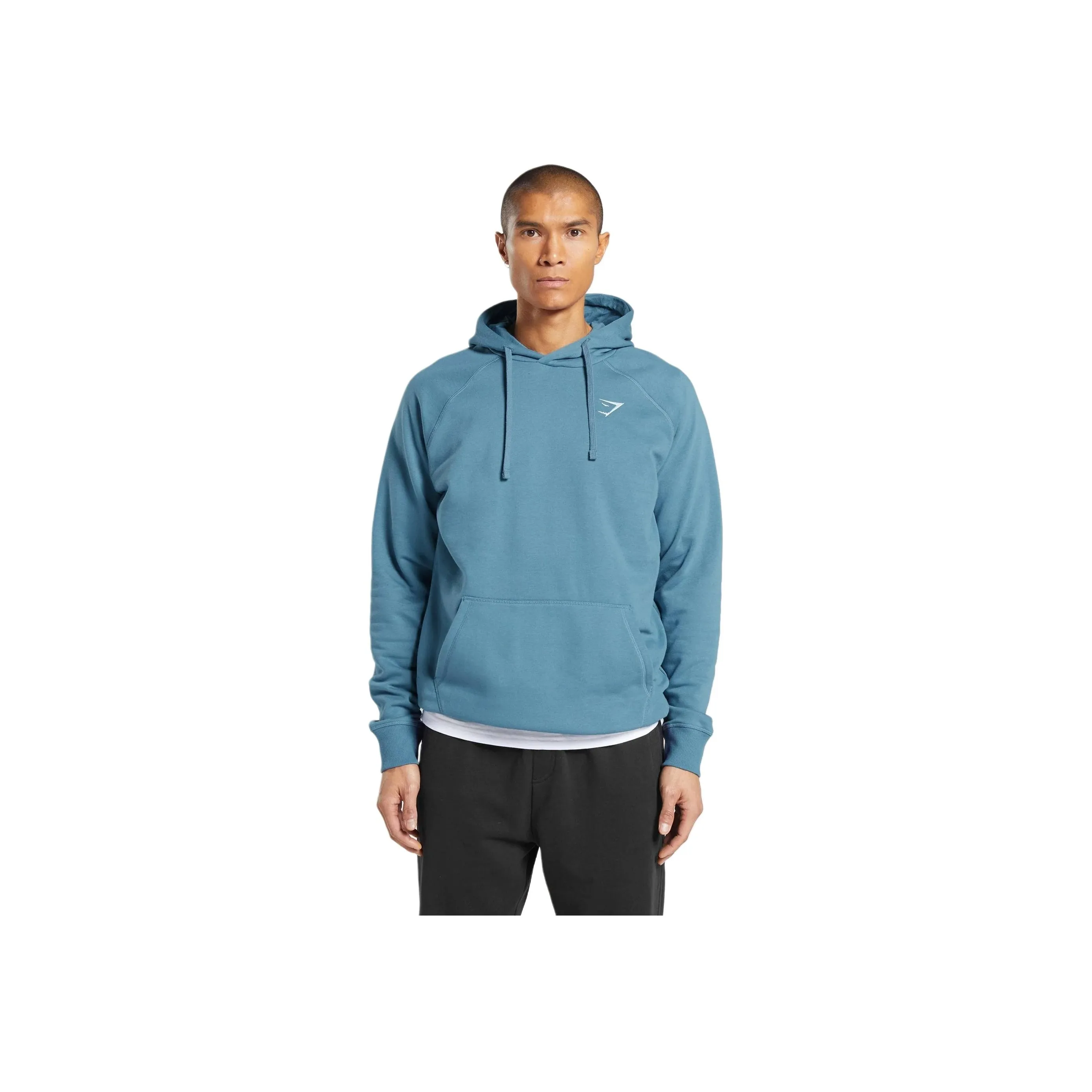 GYMSHARK Crest Hoodie Sweatshirt Men's Faded Blue