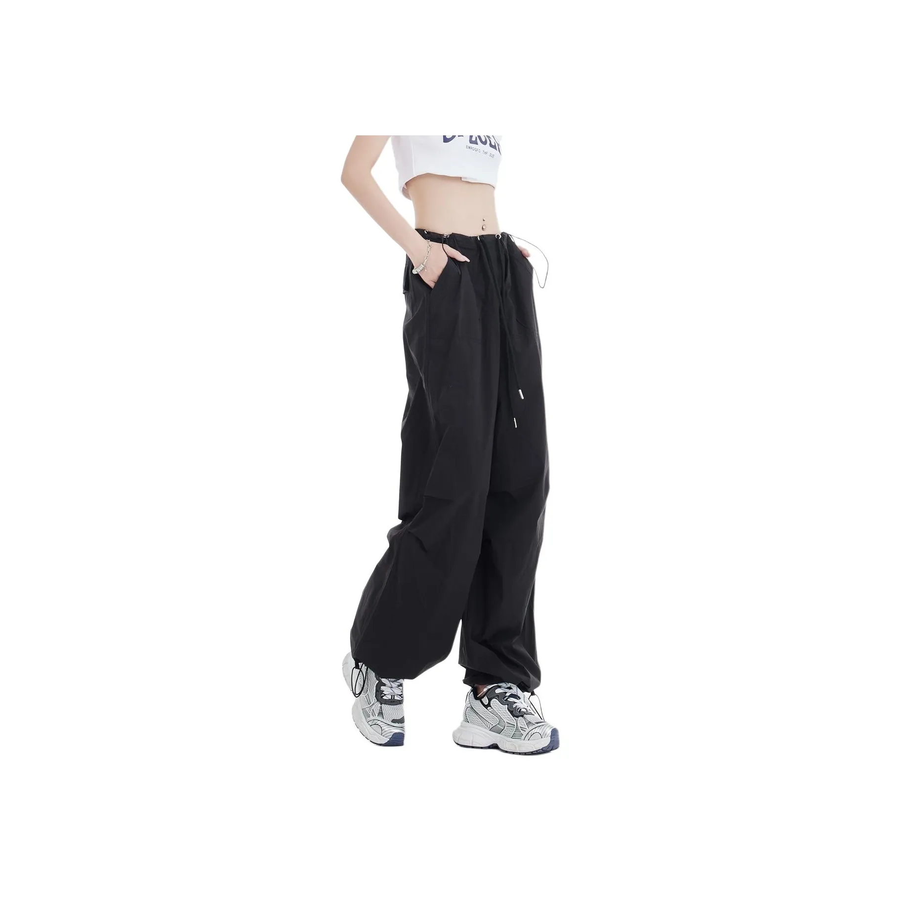 Menglaini Casual Pants Unisex Black