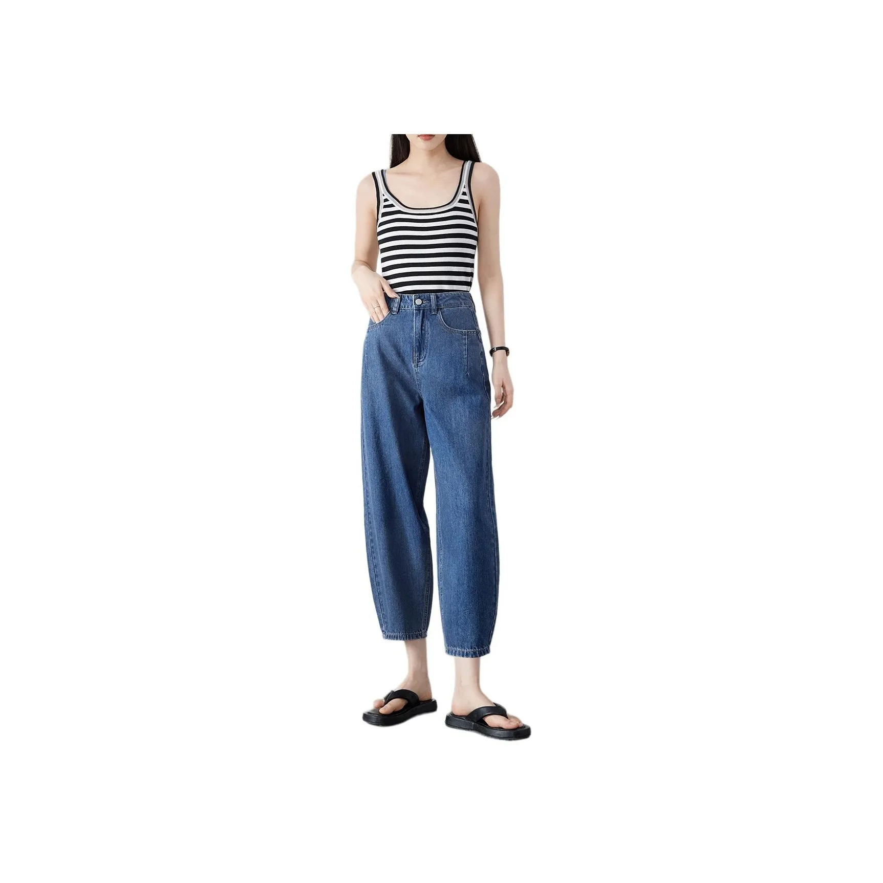 Mo Han Yi Mei SS24 Jeans Women's Blue