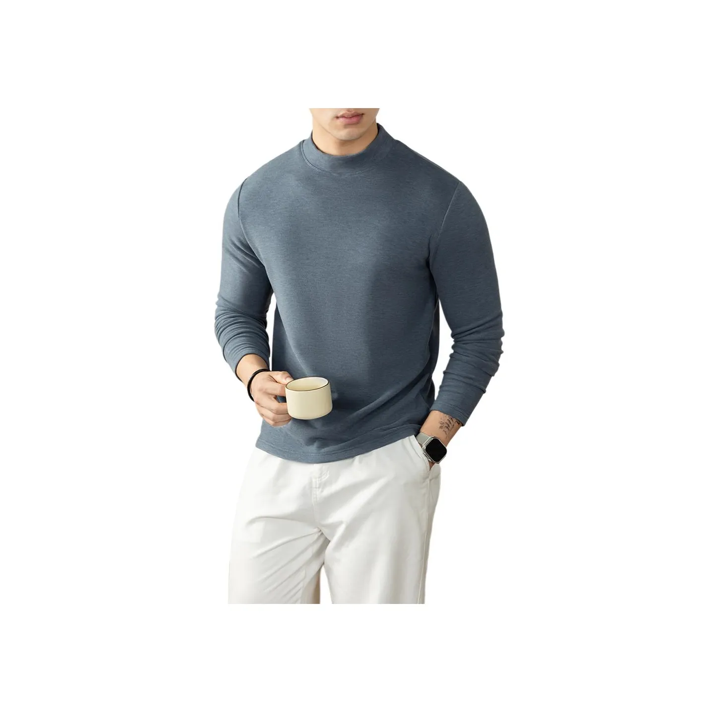 PERDONTOO Полуводолазка Длинный Рукав Т-Рубашка Мужская