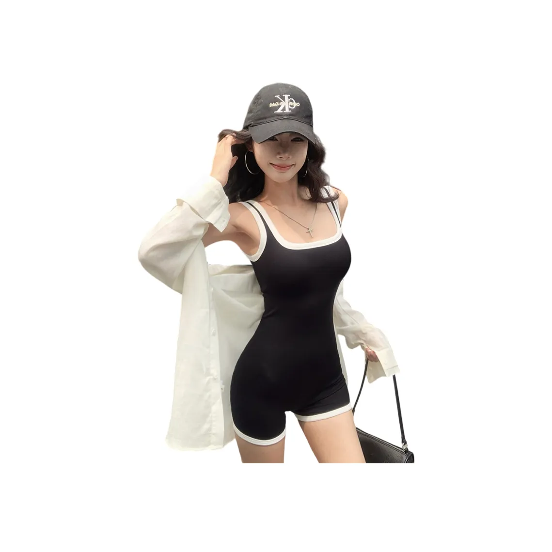 DGMZ Черный Комбинезон Женское Боди