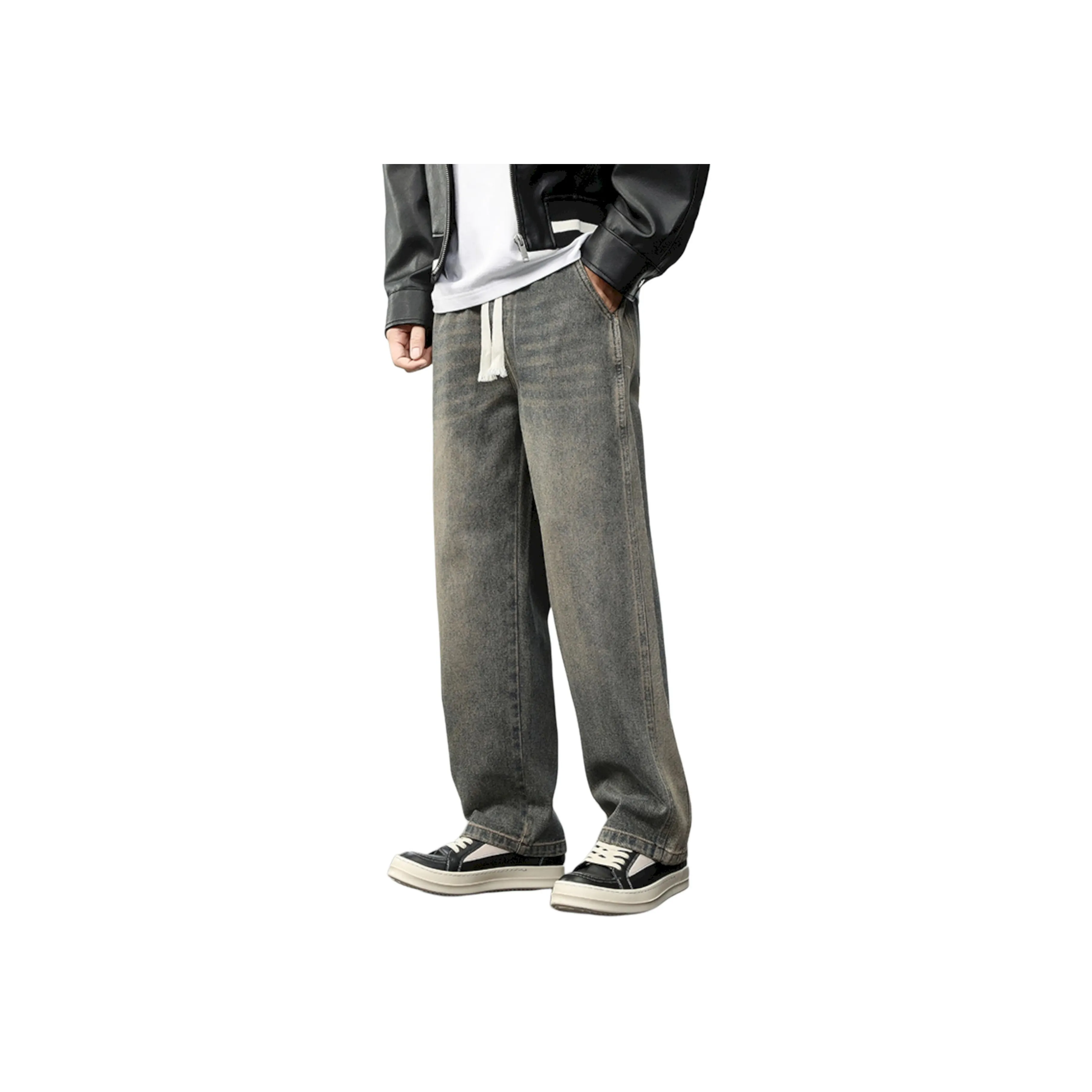 TFU Грязно-серый винтаж унисекс джинсы