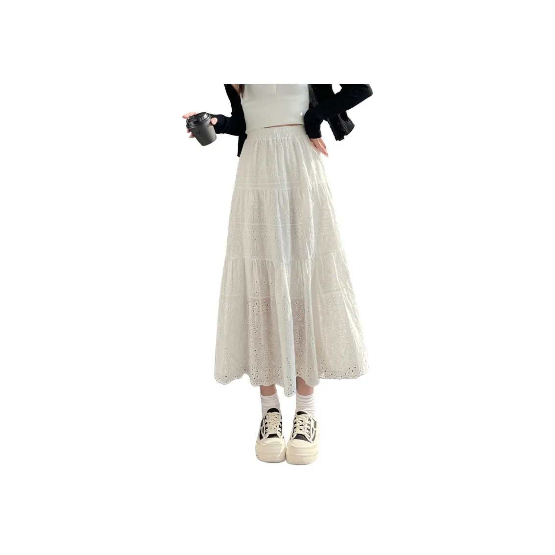 SITOL Denim Long Skirts Women's White