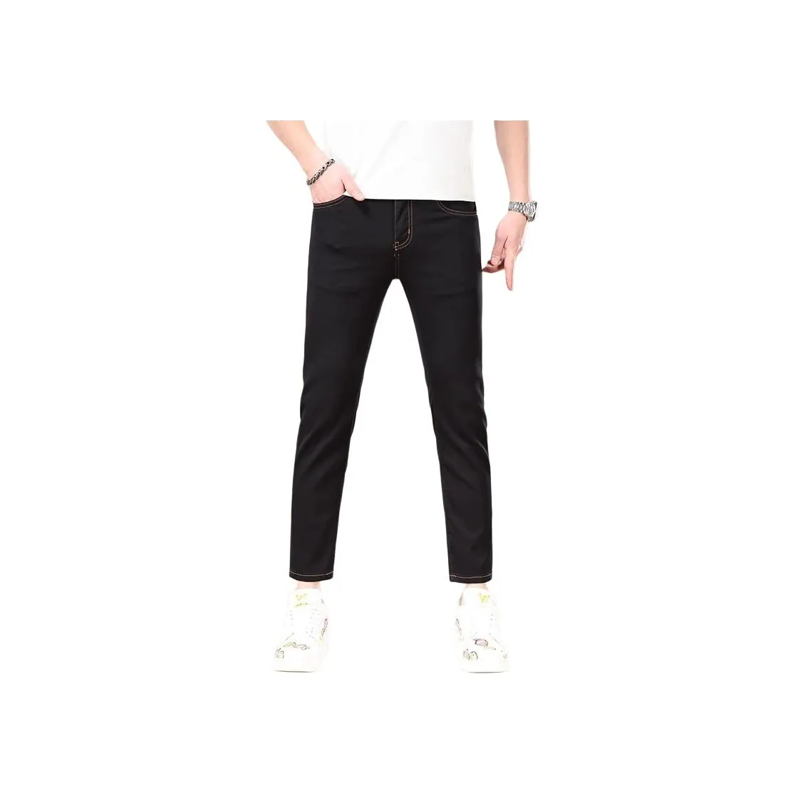 CHENYING Черные Мужские Джинсы