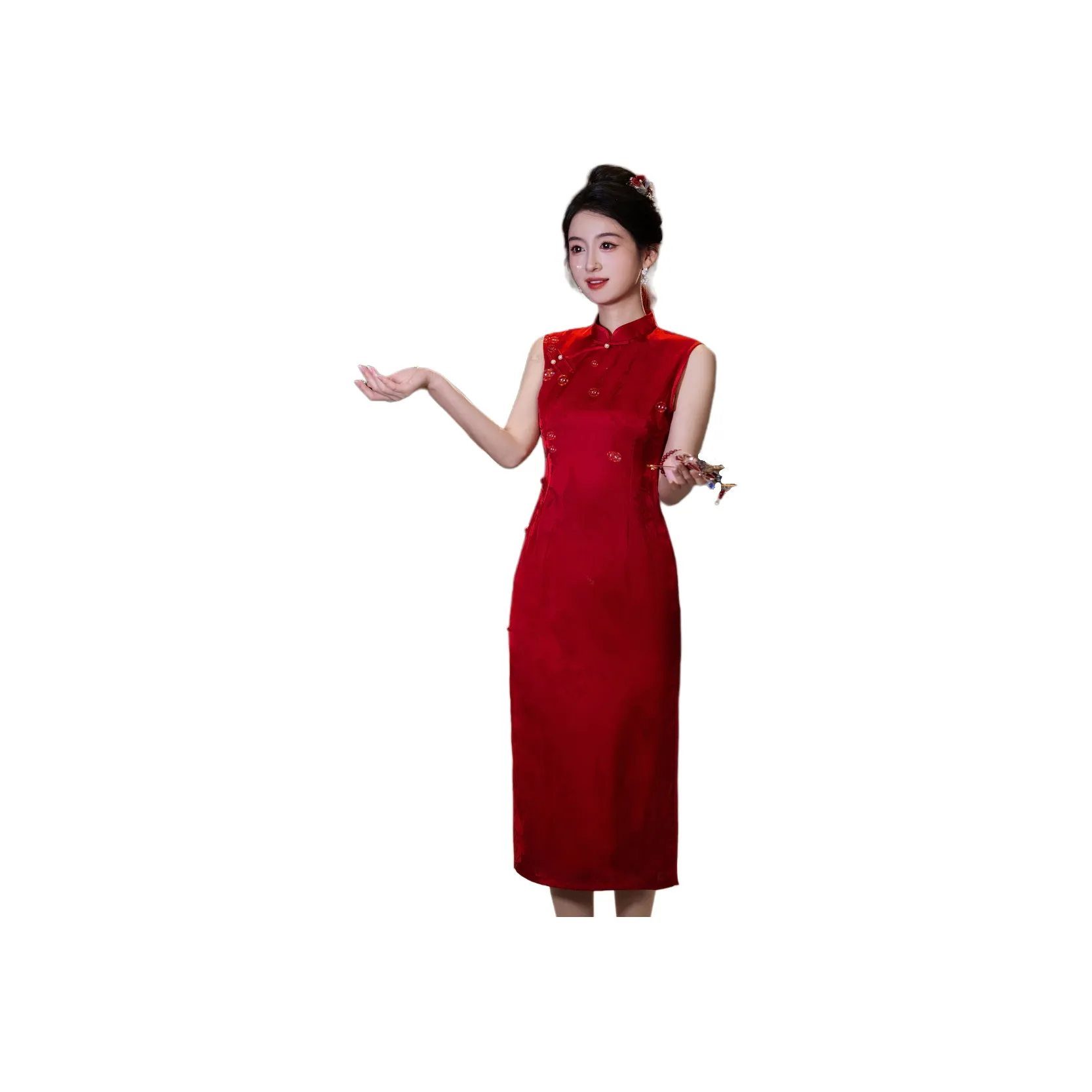 ENEESSI Cheongsam Women's Black, Red