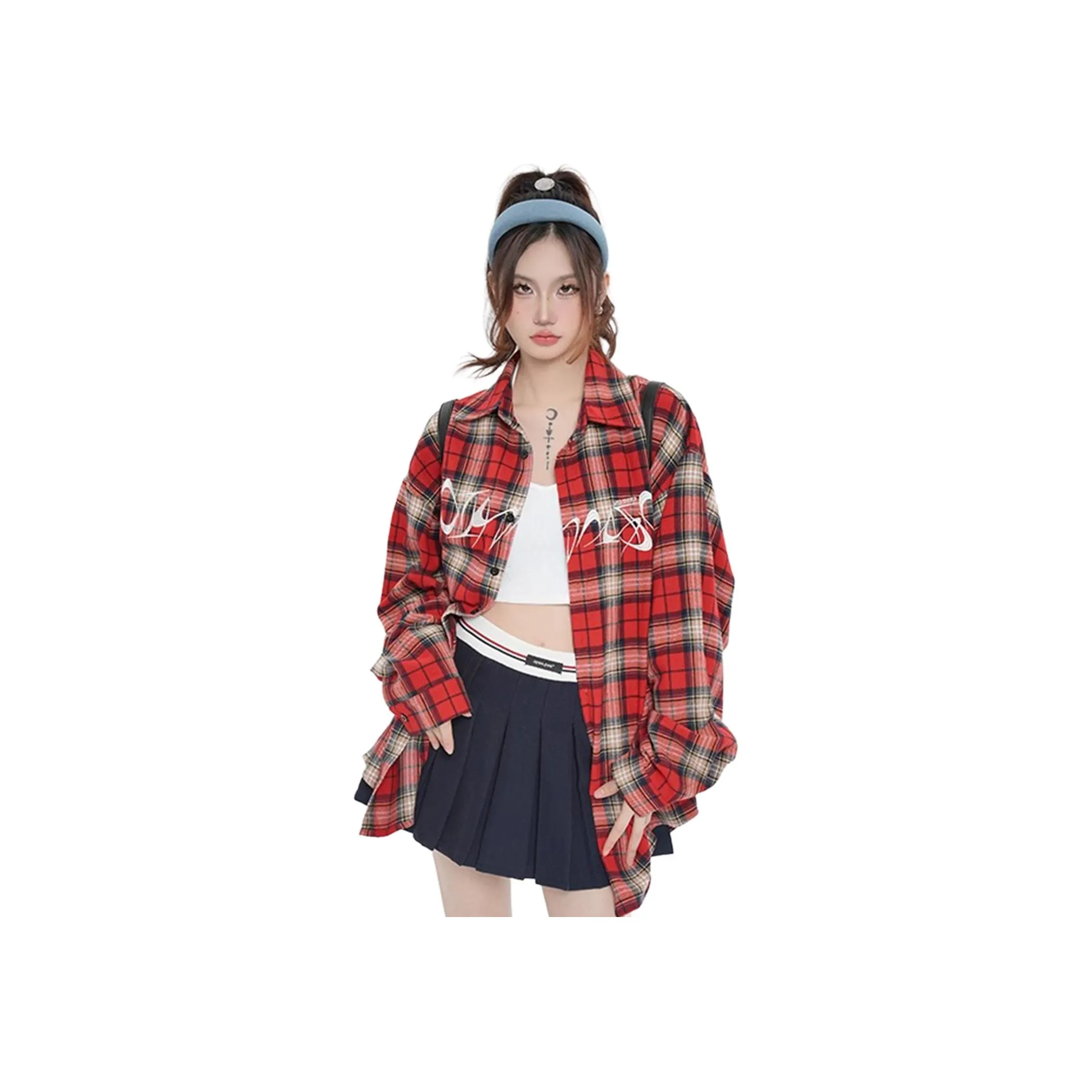 UNA RETA Red Unisex Shirts UNA RETA Красный Унисекс Рубашки