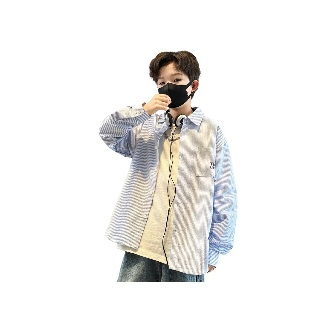 Lanza 2100 Полосы Школьный возраст Повседневные Рубашки