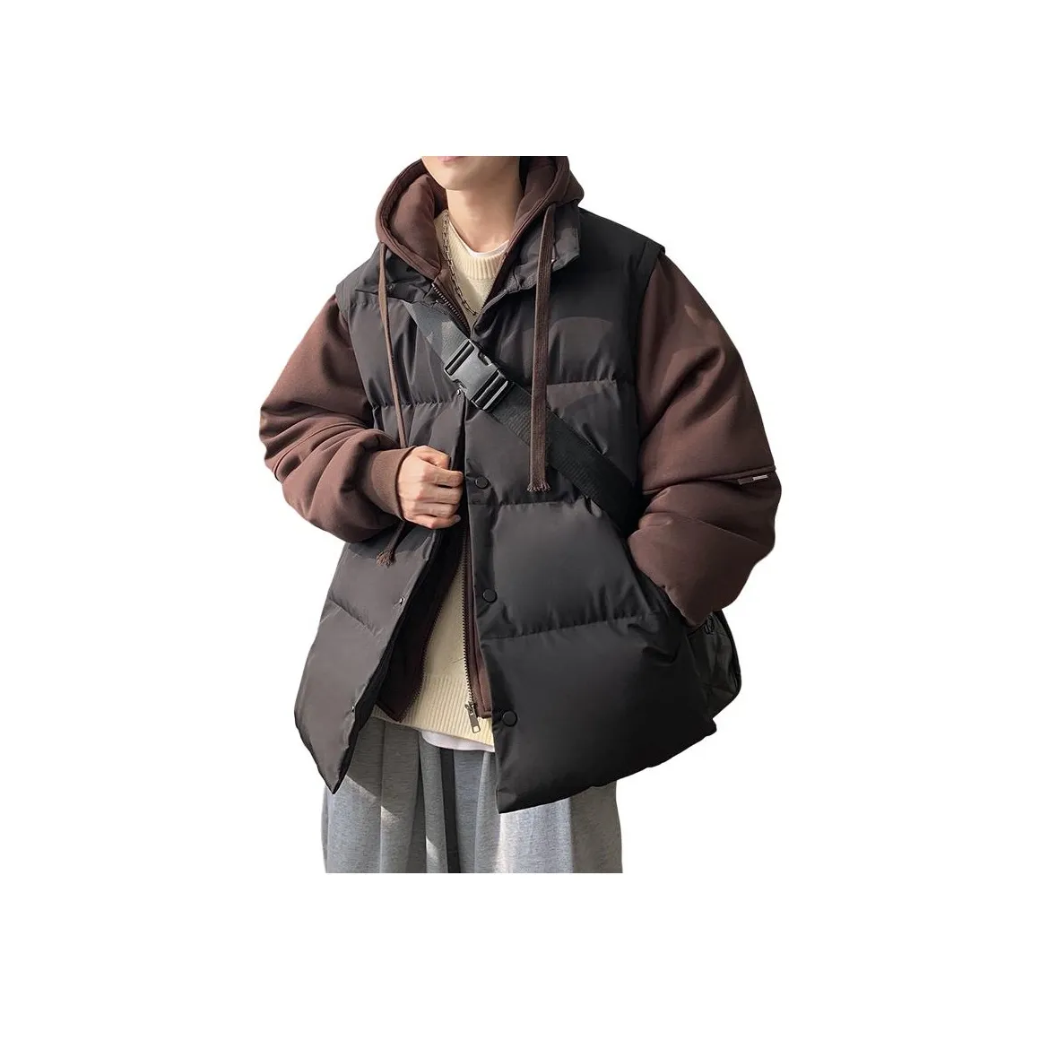 OPMO Хлопковый пуховик унисекс умбра