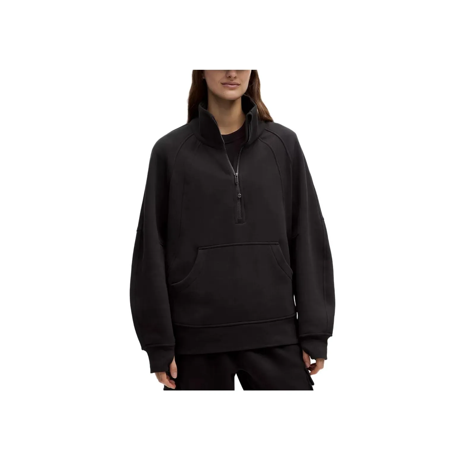 Lululemon SS25 Funnel Neck Half Zip Long Sweatshirt Women's Black