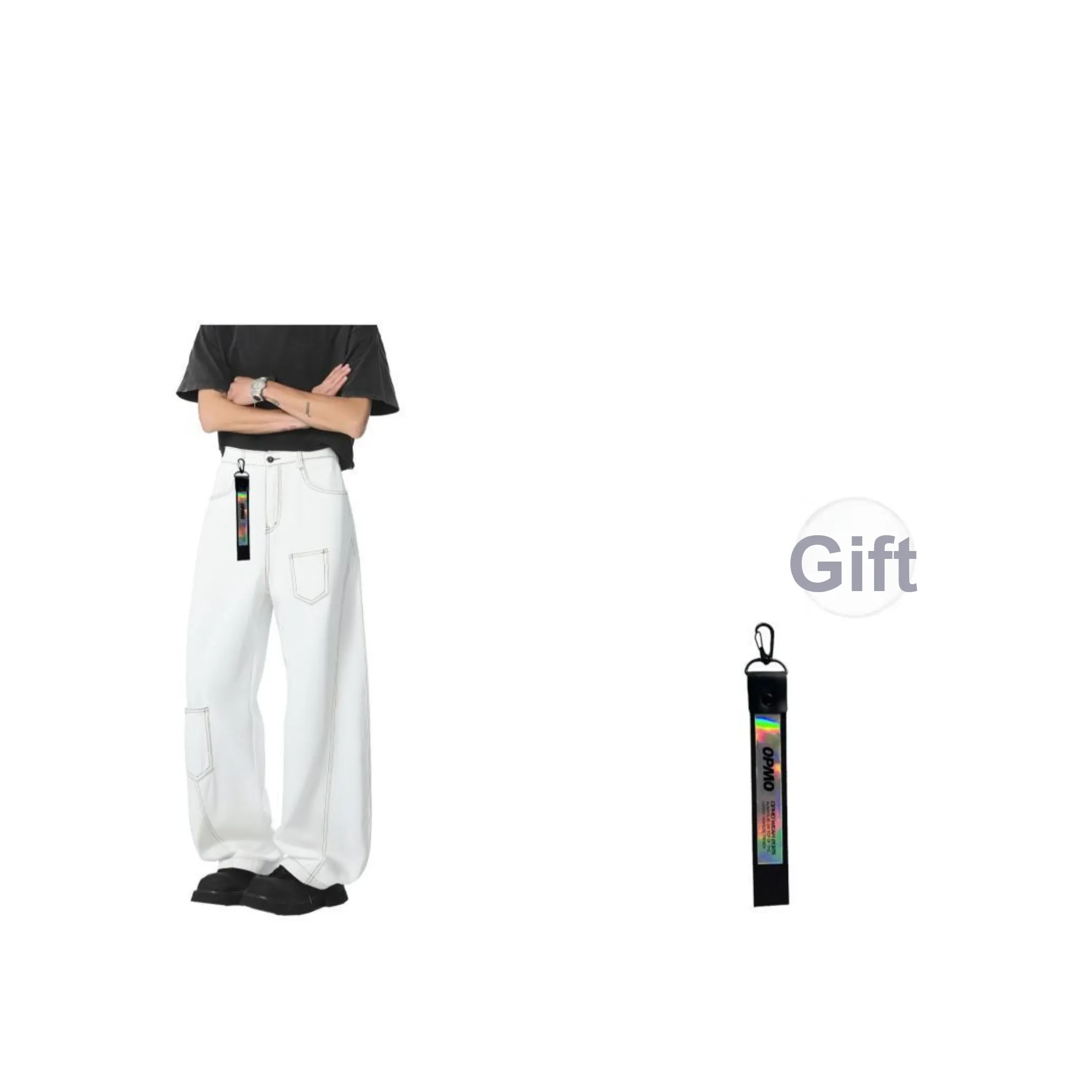 OPMO Белые Унисекс Джинсы