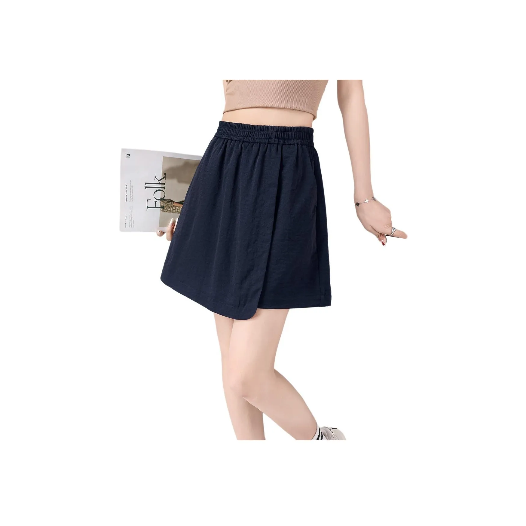 BALENO Рабочий стиль Тонкий HIGH RISE A Линия Широкие брюки Разделенный Похудение Верхняя одежда Yamamoto Позиционирование стиля Брюки Юбка Лето Женские