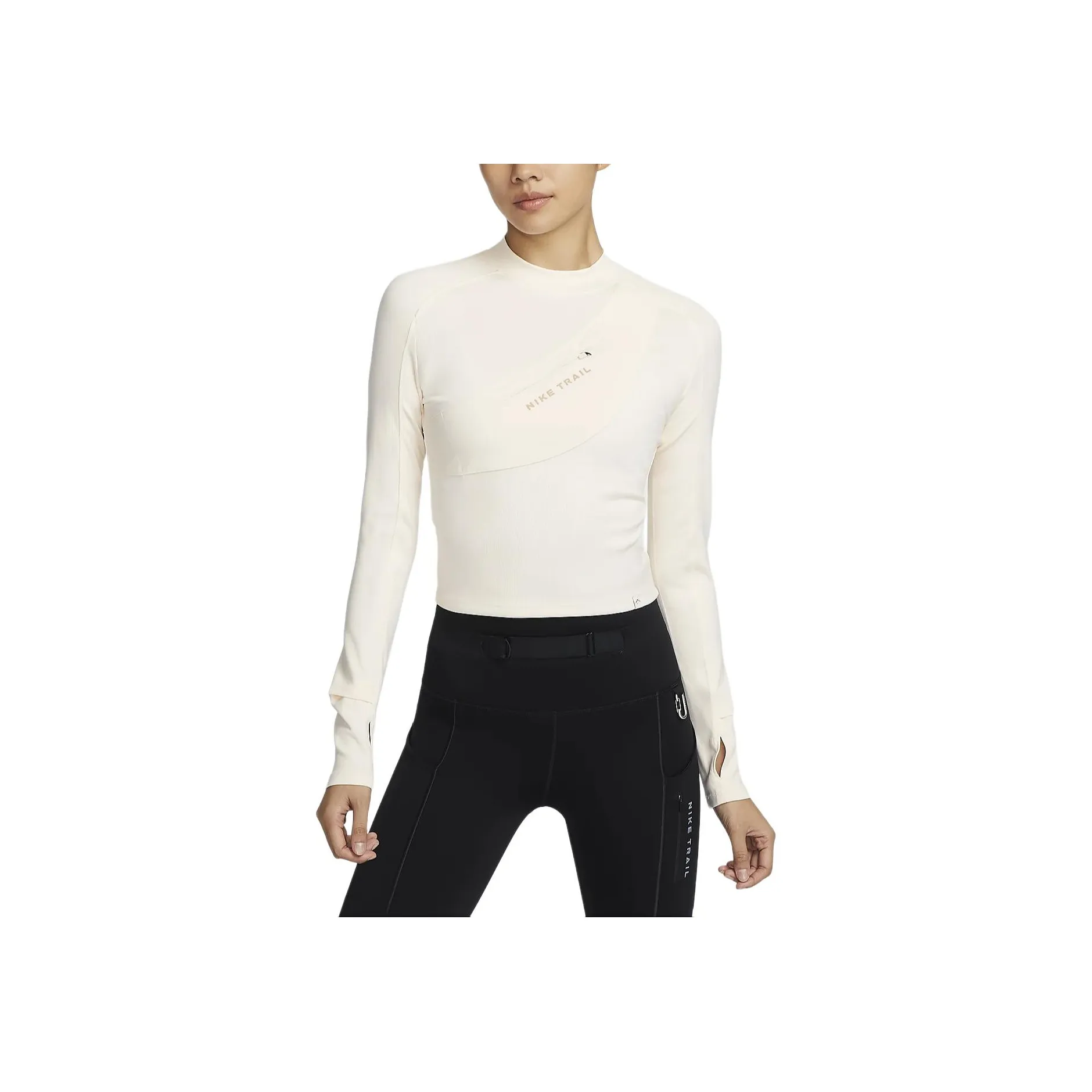 Nike Dri Fit T Shirt Women's Light Ivory White/Khaki