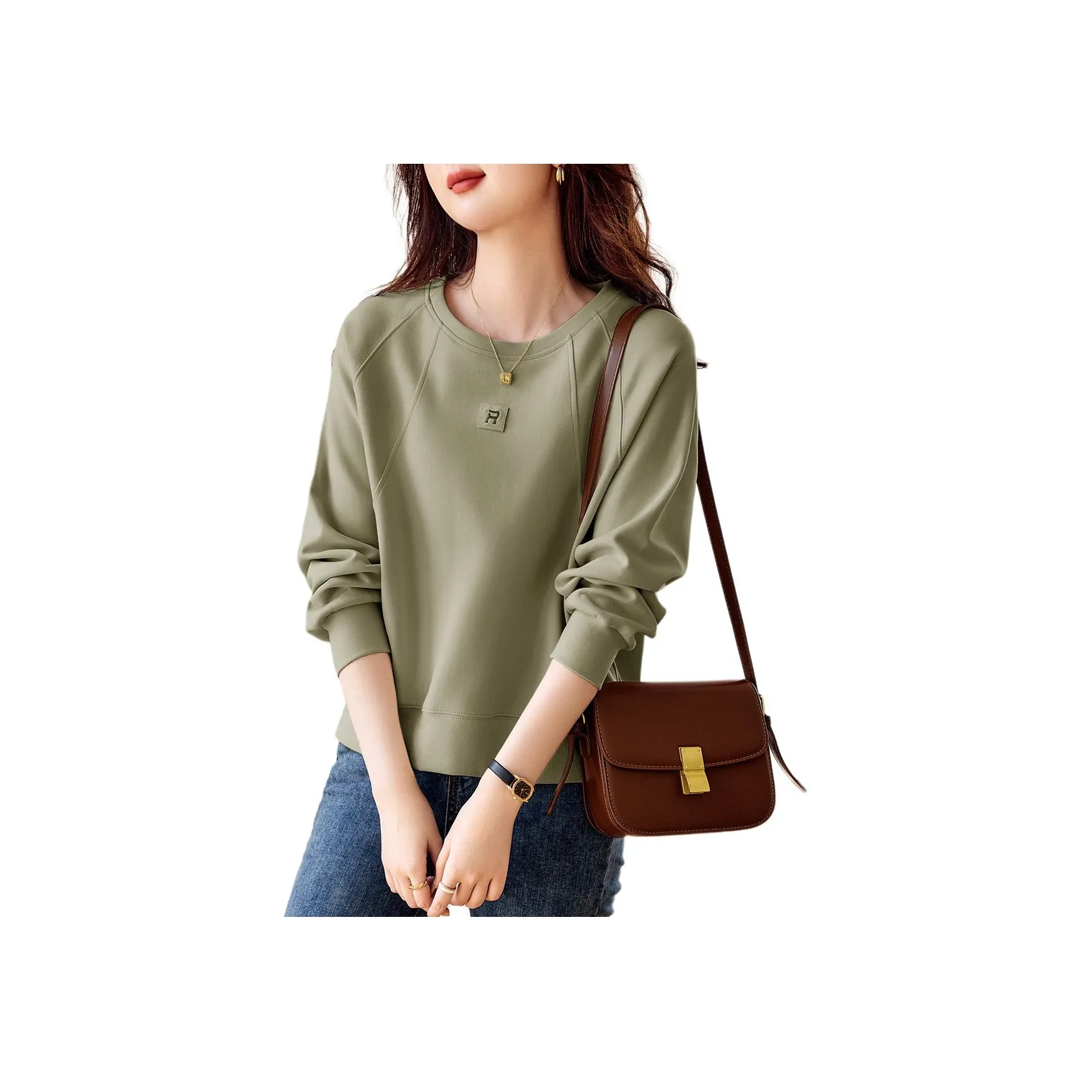 XWI Свитшот Женский Темный Лесной Зеленый