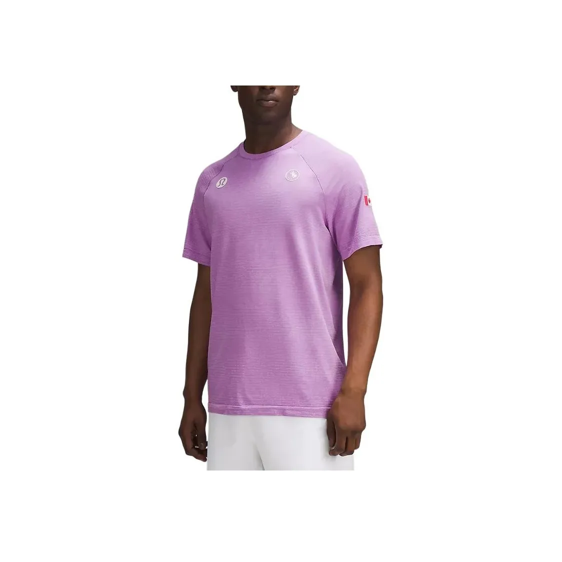 Lululemon Metal Vent Tech Collection Team Canada Collection T Shirt Men's Light Stripes