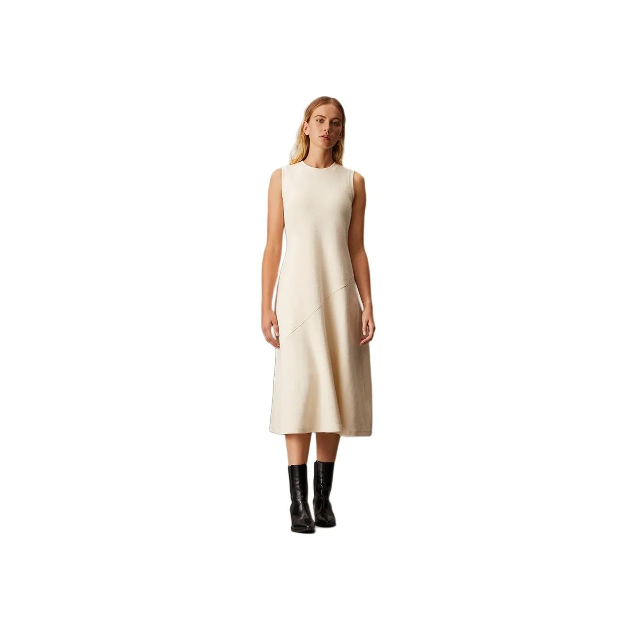 Calvin Klein Sleeveless Dresses Women's Oat White