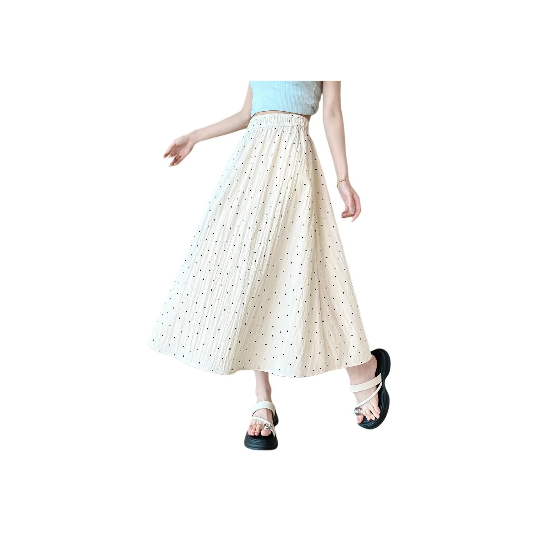 BALENO Юбка в горошек узкий крой HIGH RISE линия A утягивающая модная для маленьких фигур летняя женская