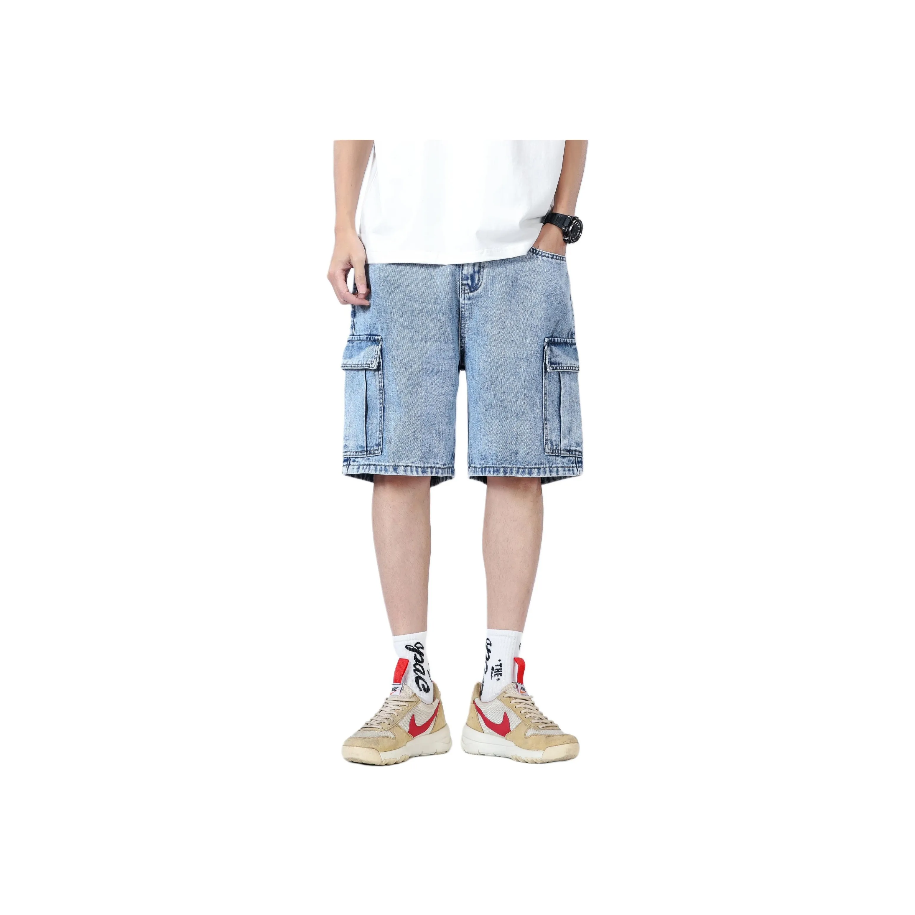 JASONWOOD Cowboy On The Run Denim Shorts Unisex Light Blue