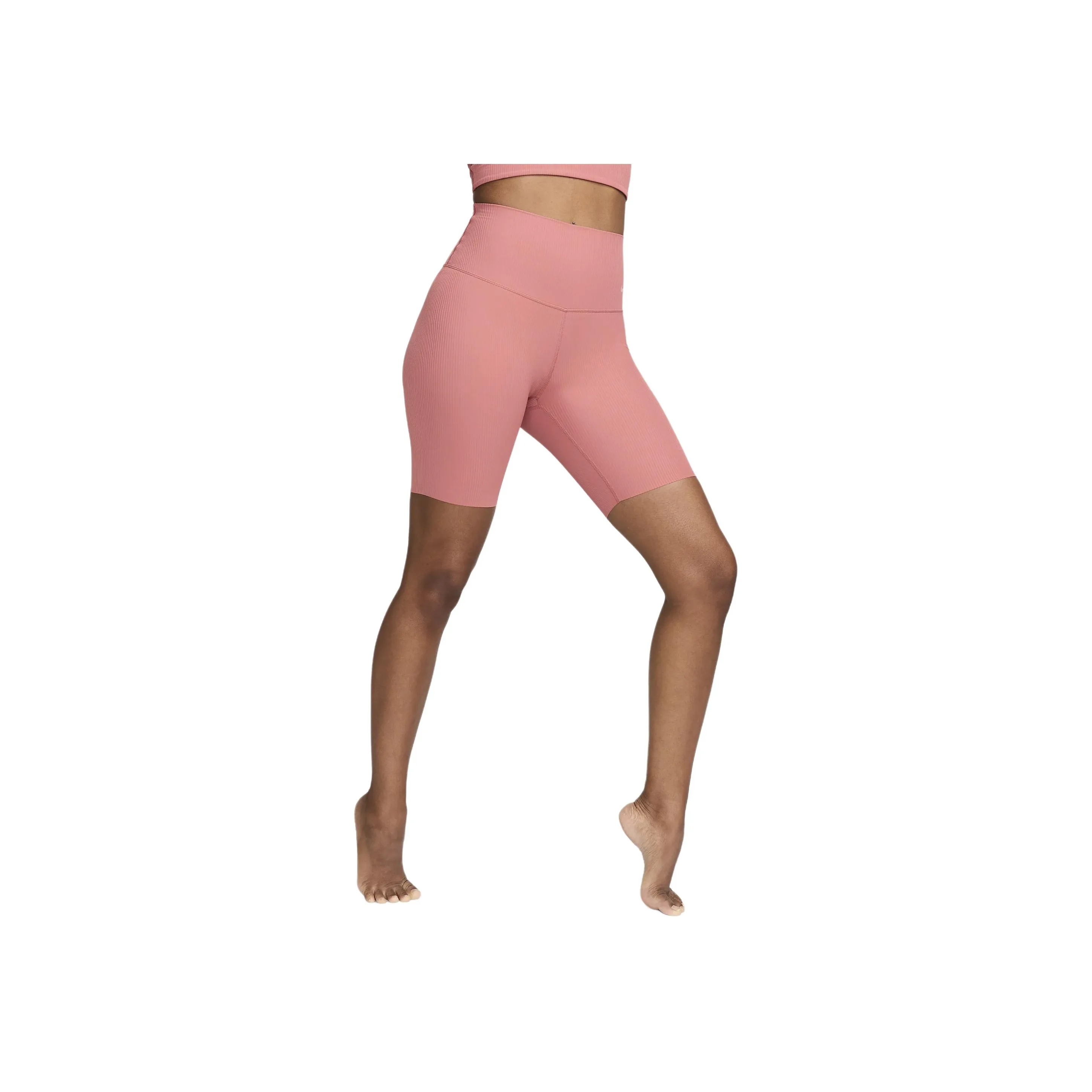 Nike Zenvy Rib Women's Gentle-Support High-Waisted 8' Biker Shorts