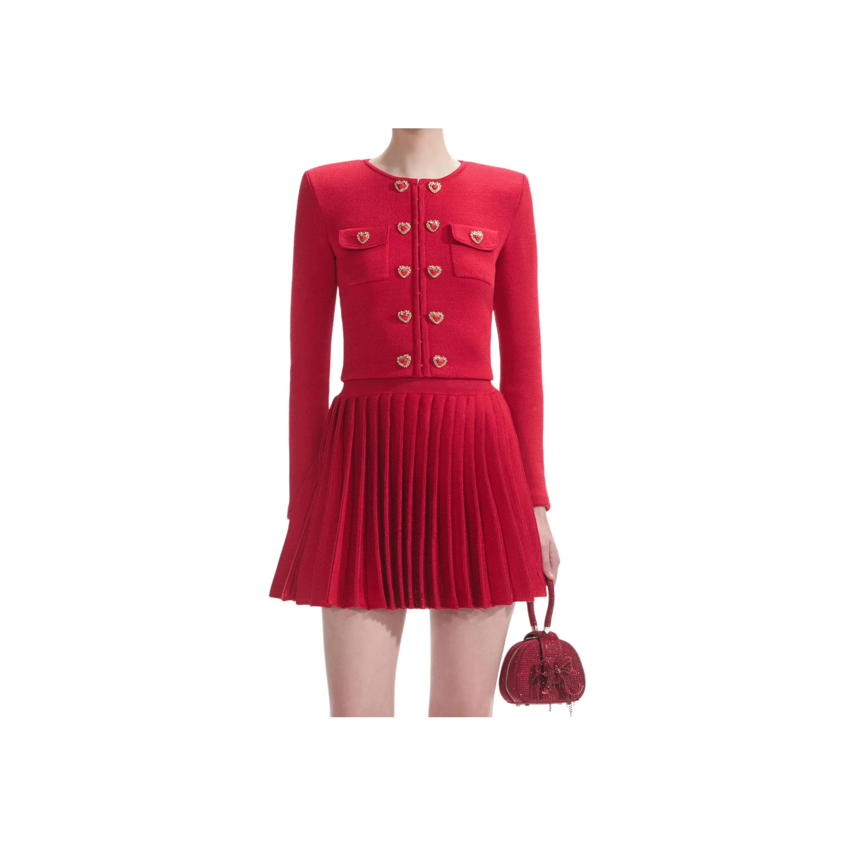 Self Portrait Повседневная Короткая Юбка Женская Красная