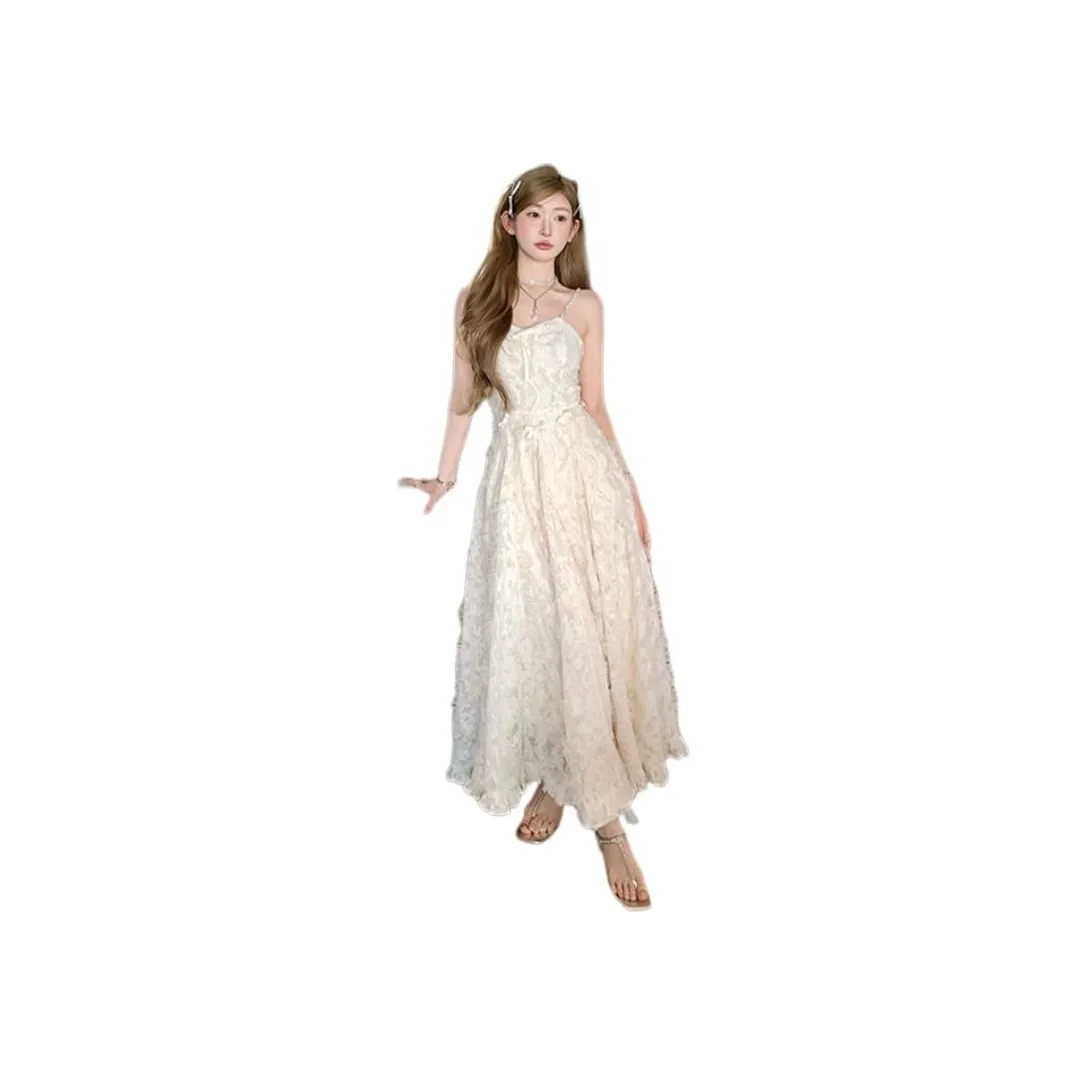 PAZZO Slip Dress Women's Cream Beige Yellow