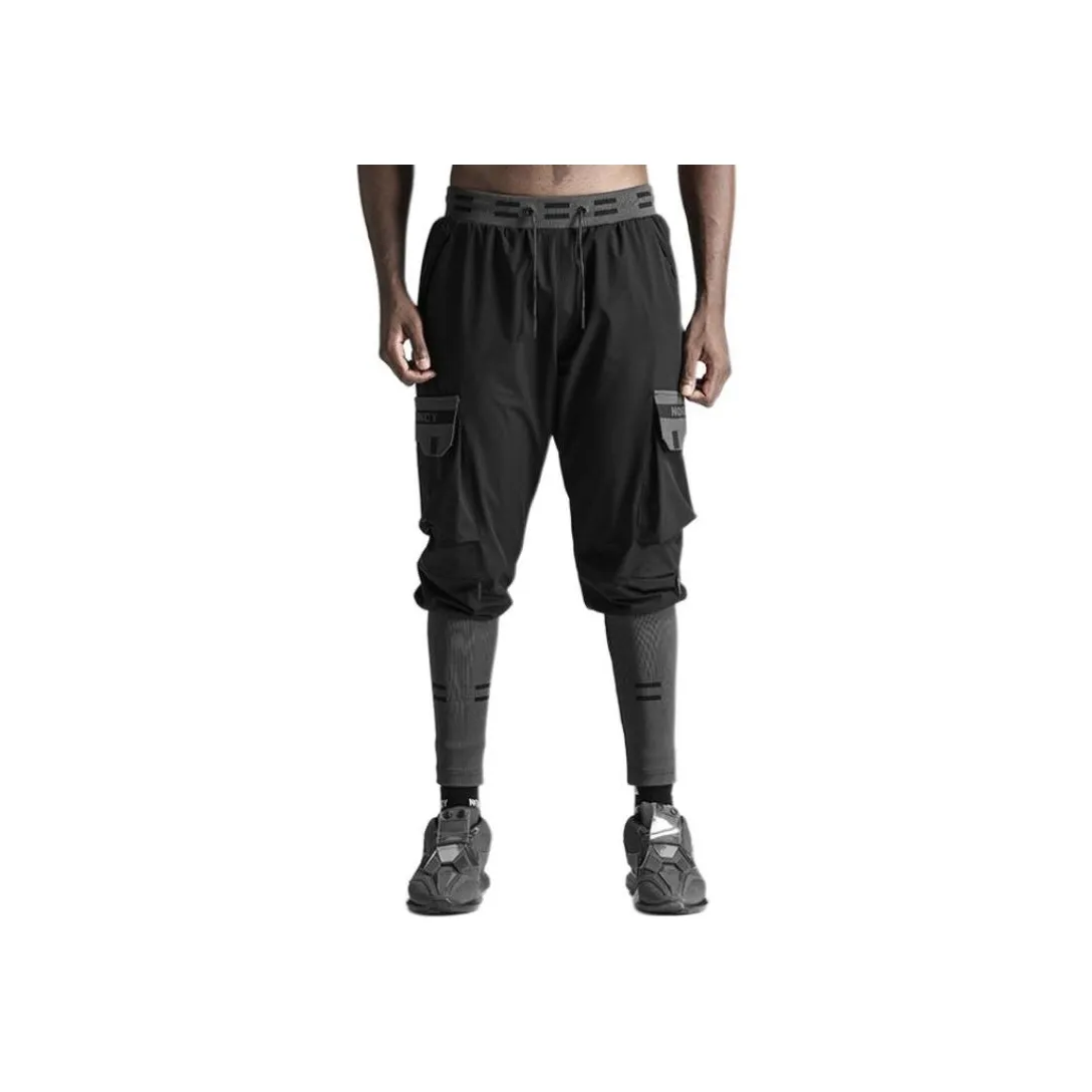 NORVINCY Outdoor Long Ribbed Elastic Cuff Knitted Sweatpants Men's