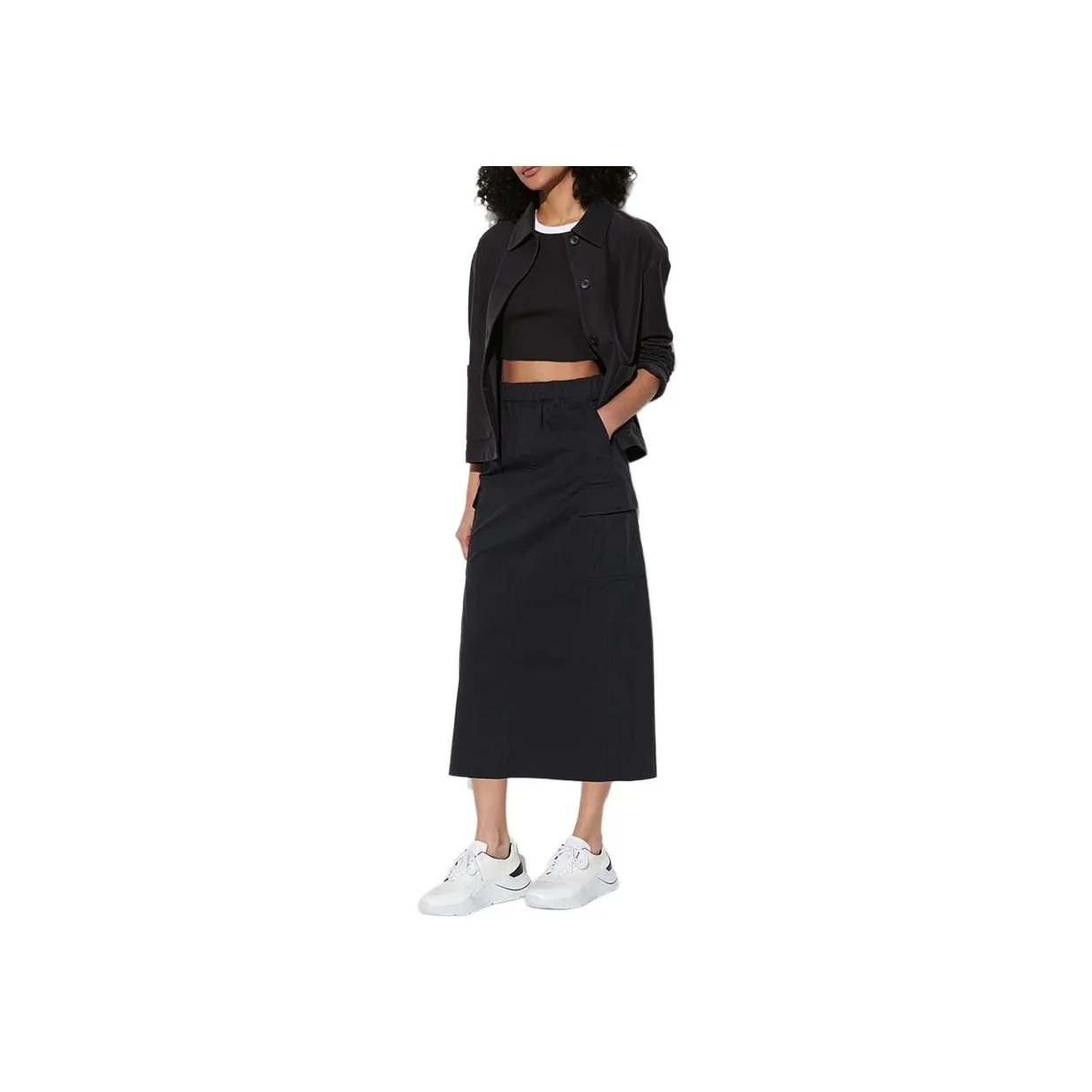 UNIQLO Casual Long Skirt Women's Black