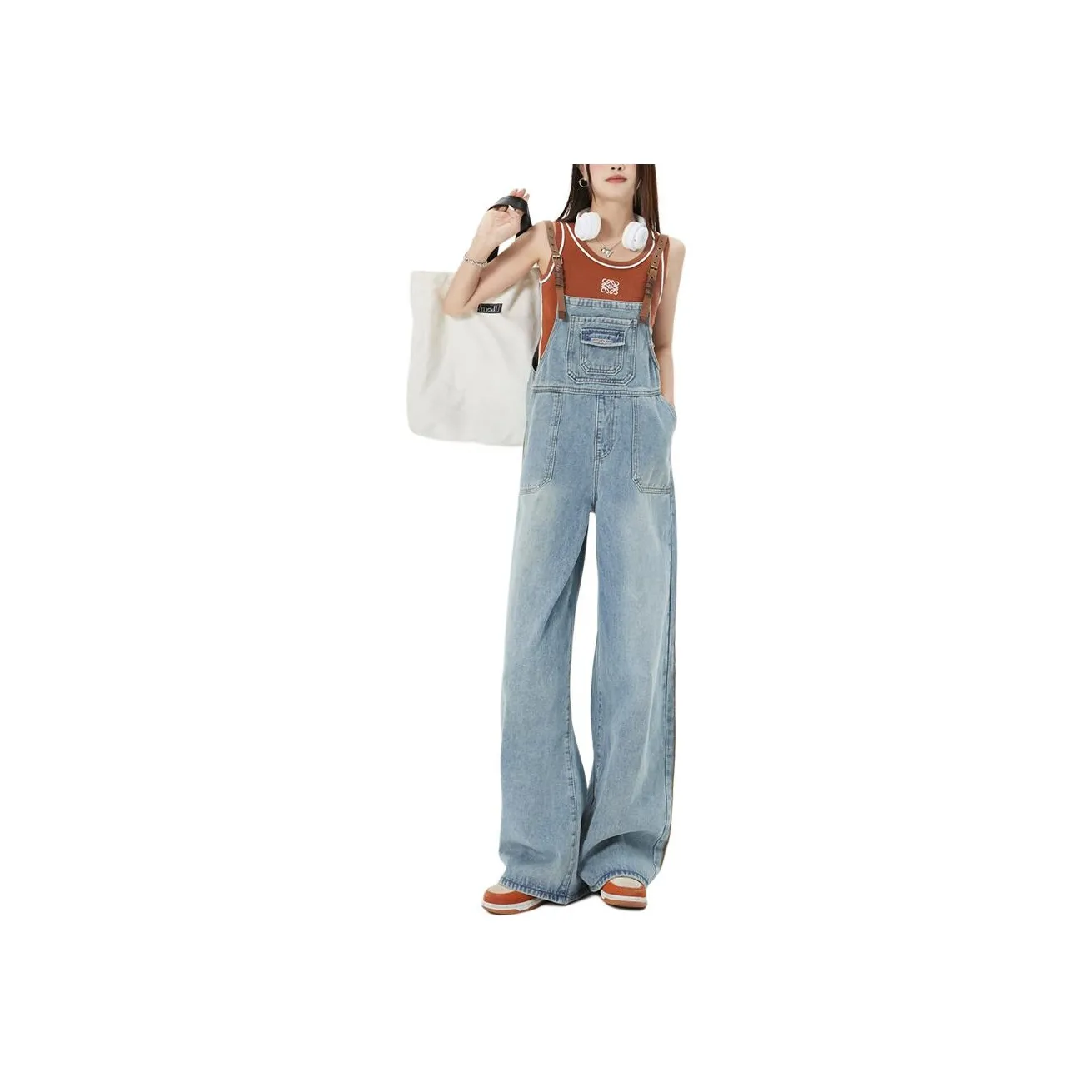 SONGS ALONG Комбинезоны Женские Выстиранный Синий