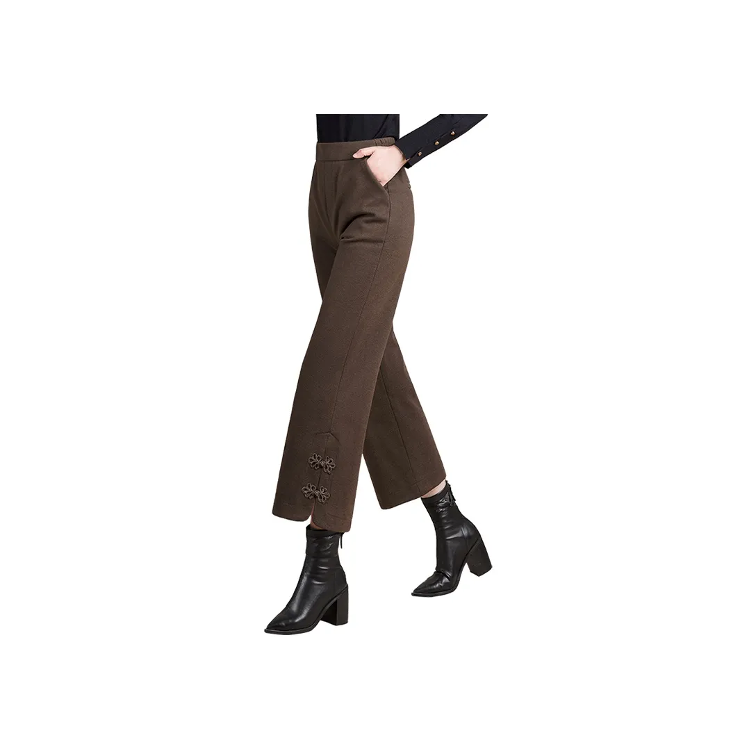 Cypress House Повседневные брюки Женские Темный кофейный