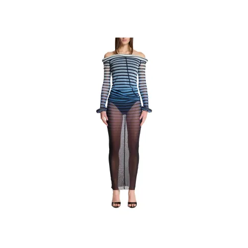 Jean Paul Gaultier Blue Женские Длинные Рукава Платья