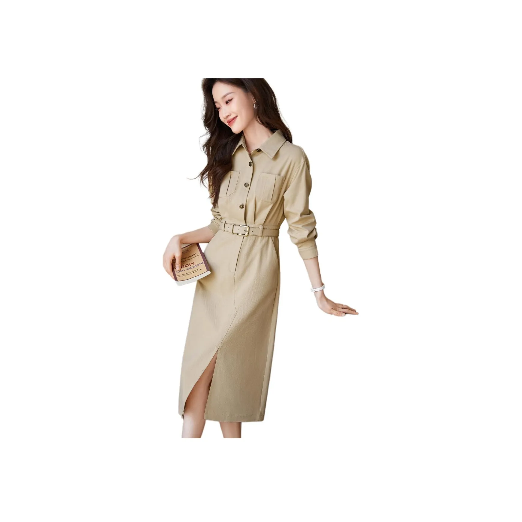 Mo Han Yi Mei Длинное платье с длинными рукавами женское