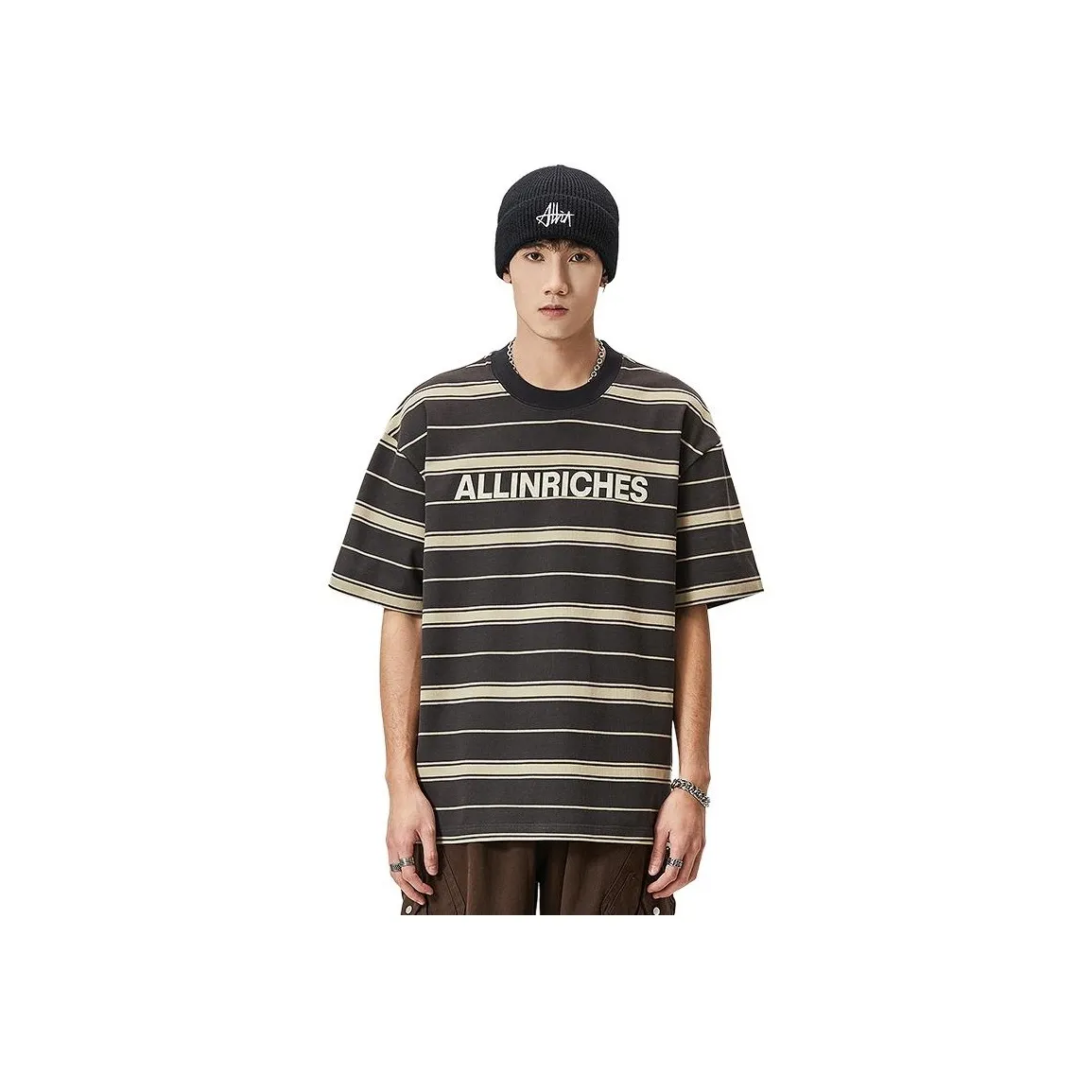 ALL IN T Shirt Unisex Dark Gray Stripes