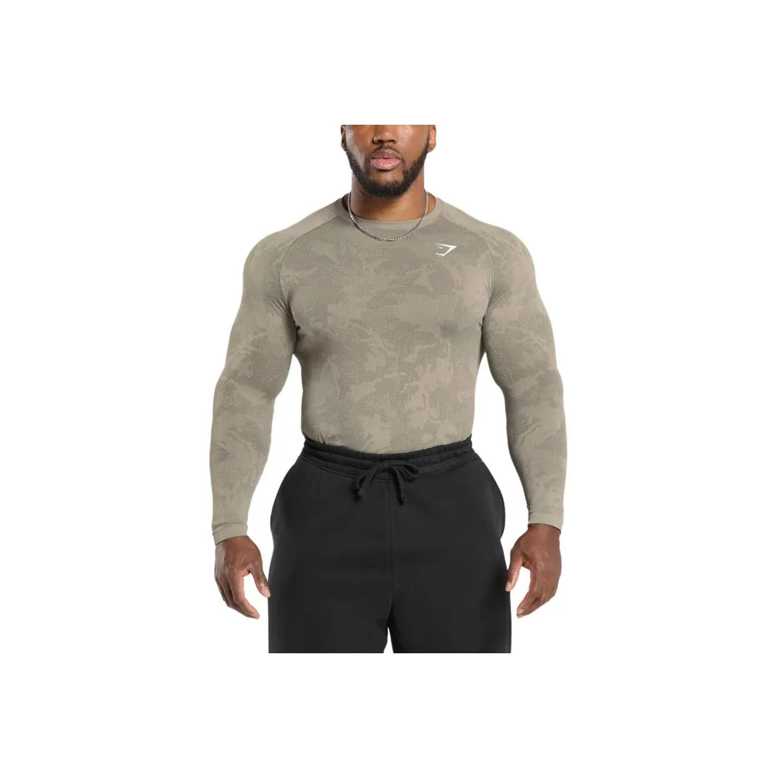 GYMSHARK T-Shirt Мужской Linen Brown Camouflage Brown