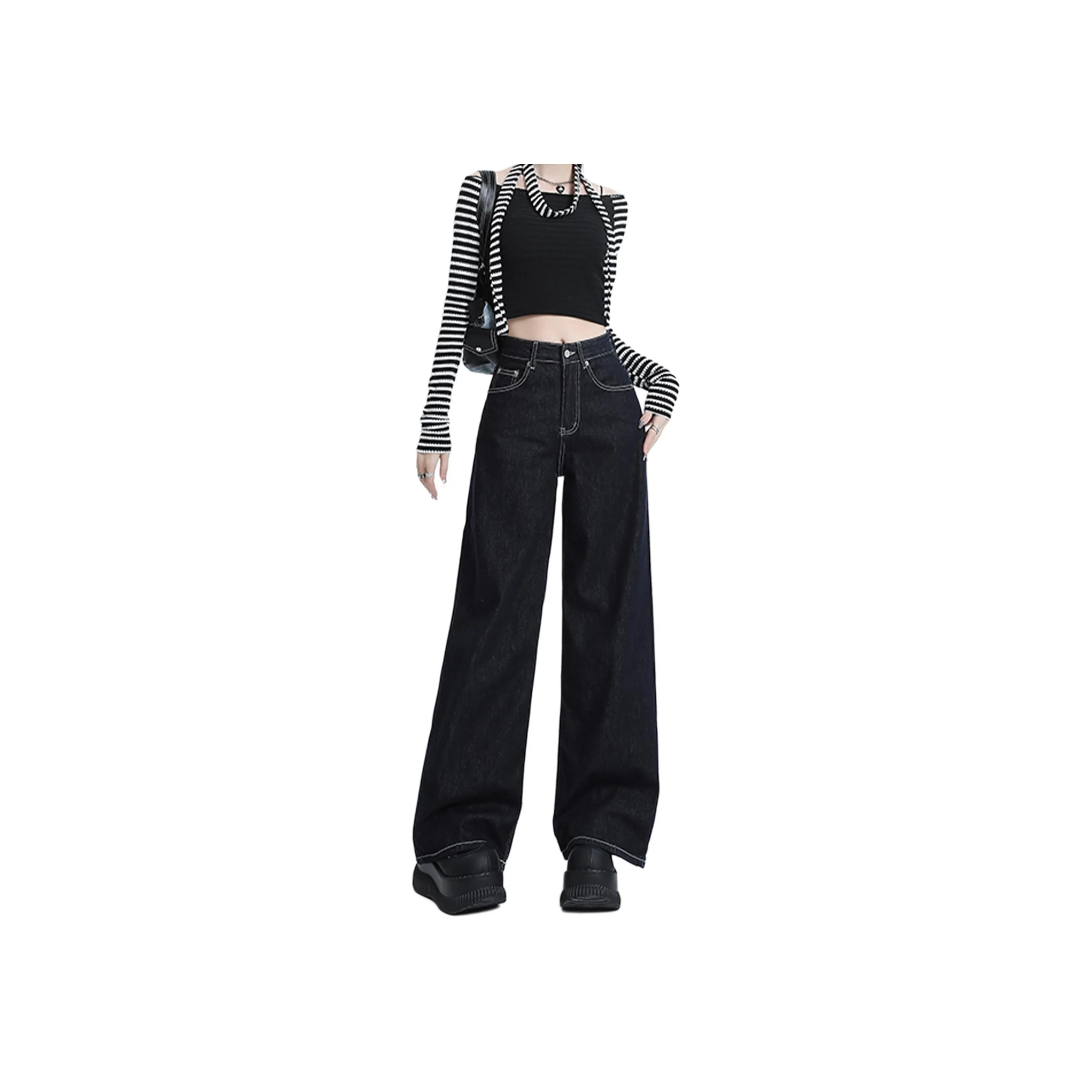 Wen Shan Джинсы Женские Темно-синий