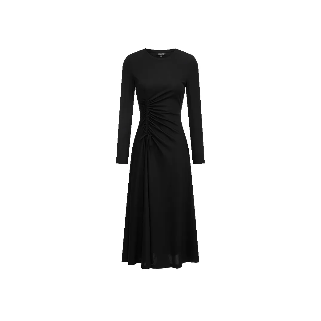 LIZZY Длинное платье с длинными рукавами женское черное