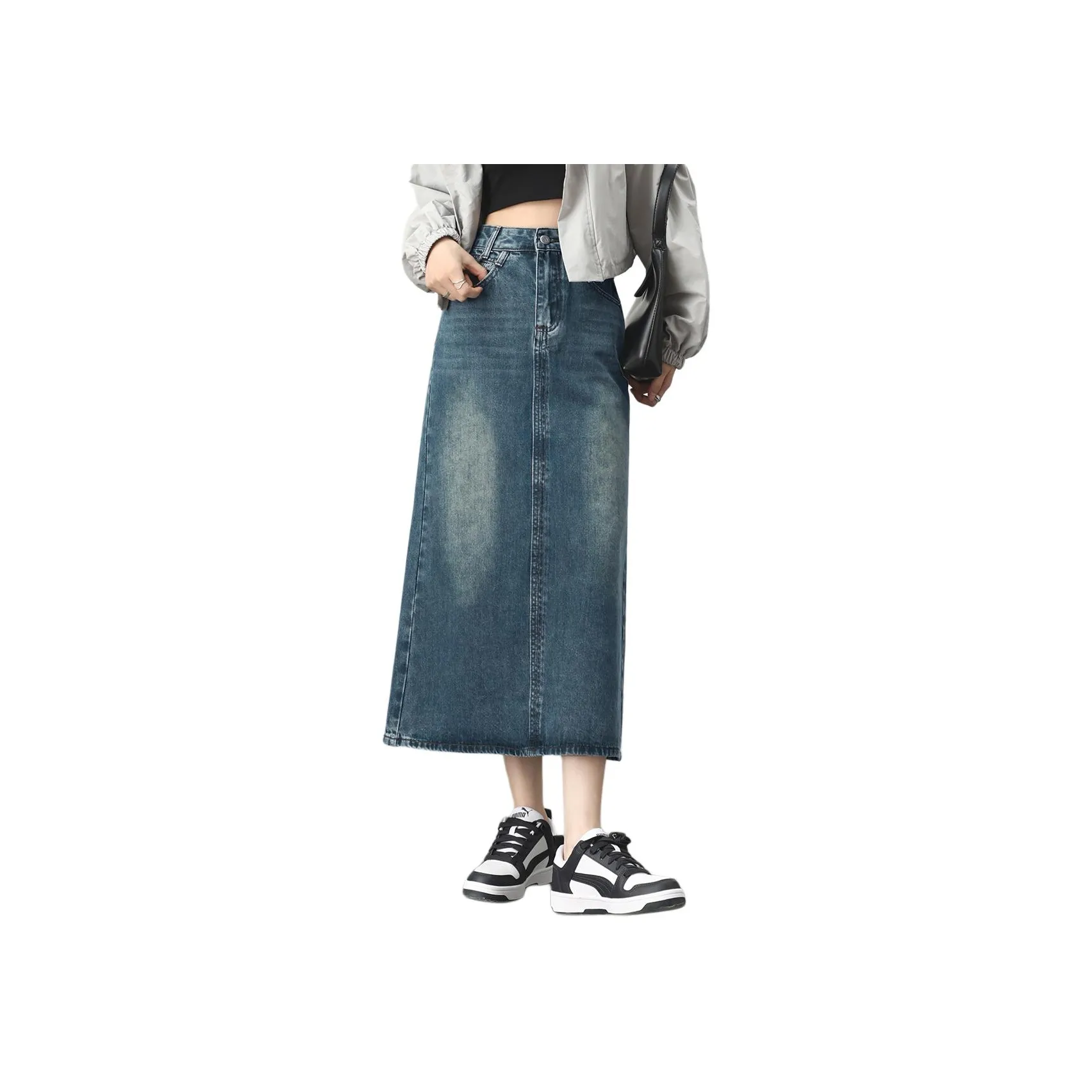HIPPIEMISS Denim Long Skirt Women's