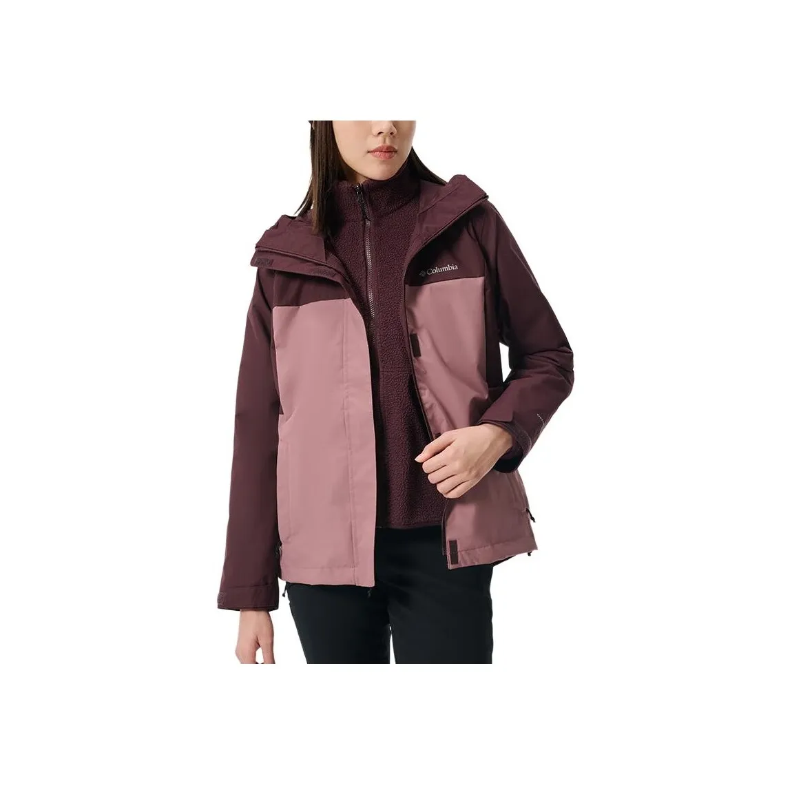 Columbia совместный бренд Поход Бег по тропам Водонепроницаемый Ветрозащитный Дышащий и Теплоизоляционный Ветровка Женские